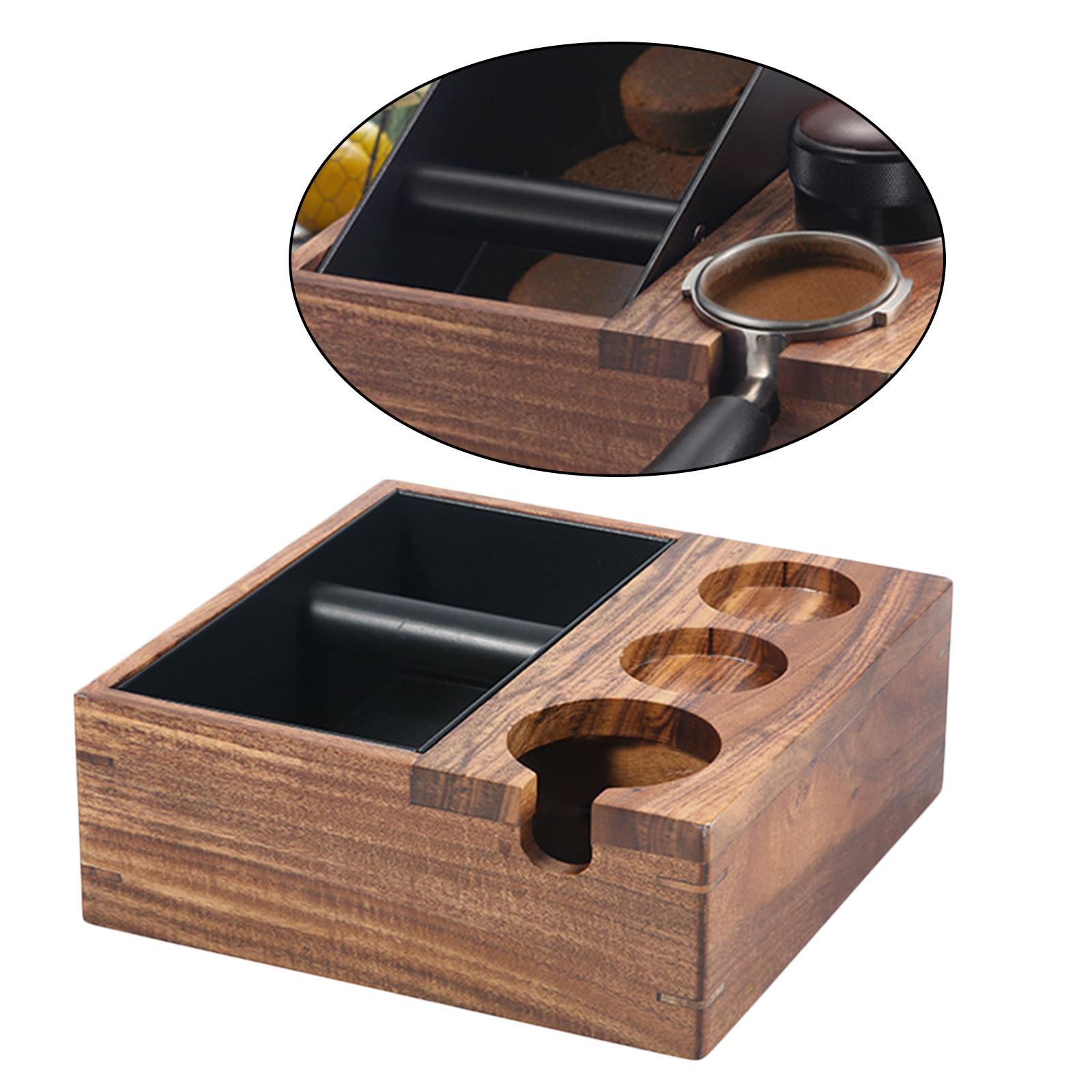 Wood Coffee Knock Box Holder Pad Tamping Station Coffee Tamper Station Coffee Machine Accessories Durable Coffee Tamper Mat