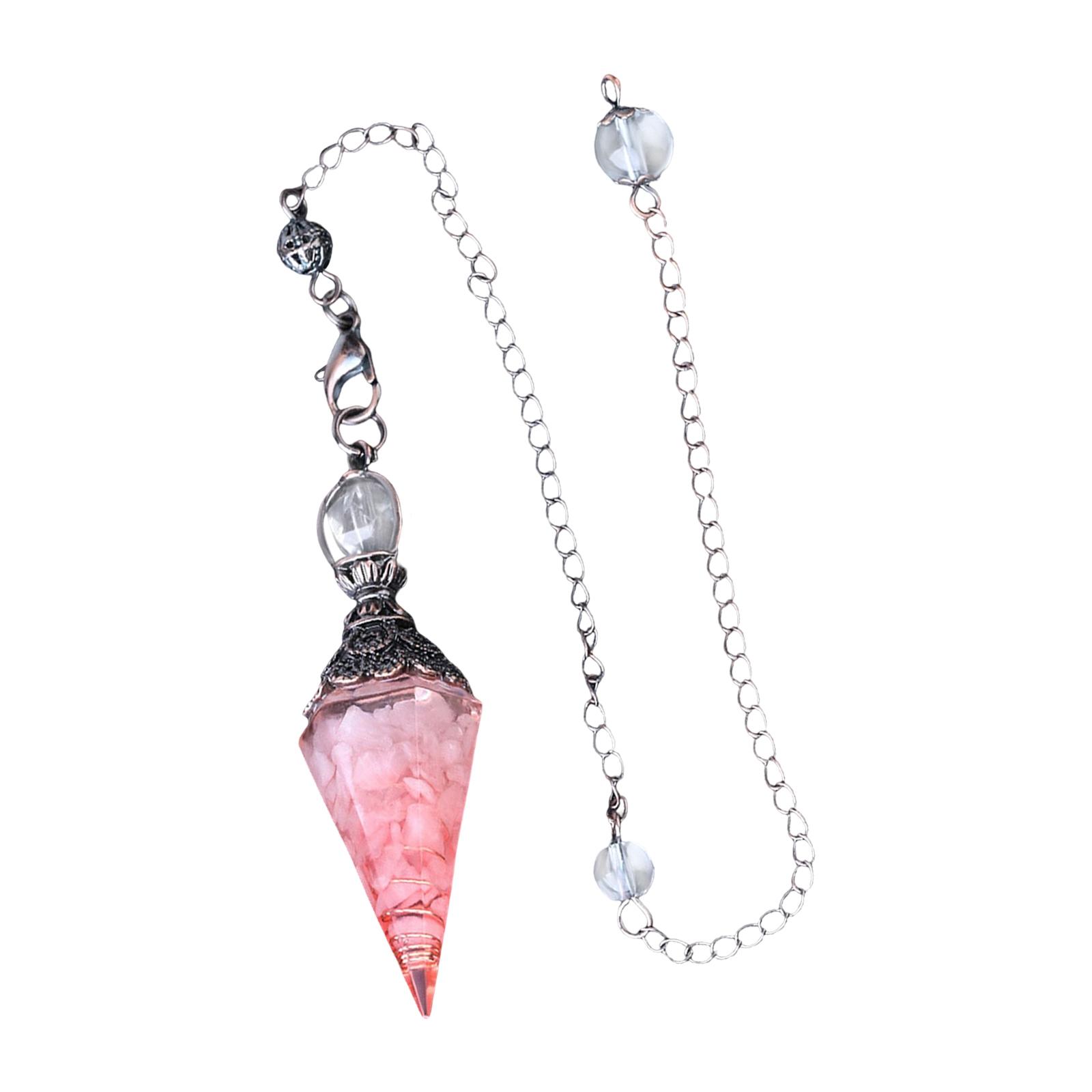 Hexagonal Crystal Pendulum Energy Generator Natural Stone Pendulums Reiki Necklace Pendant for Divination Energy Balancing