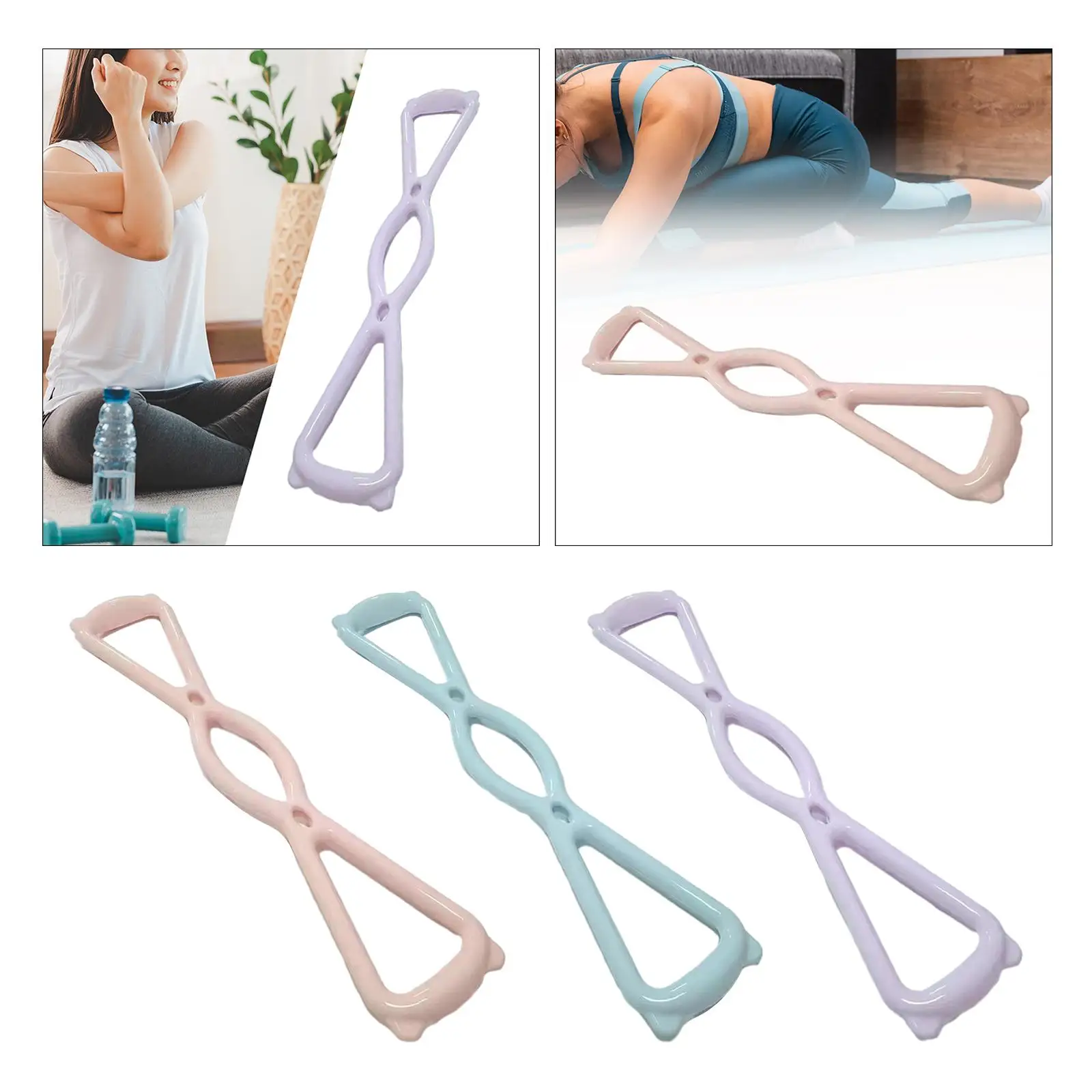 8 Shaped Resistance Band Rally Strap Stretching Pull Rope Exercise Band for Exercising Pilates Women Men Trainer Muscle Building