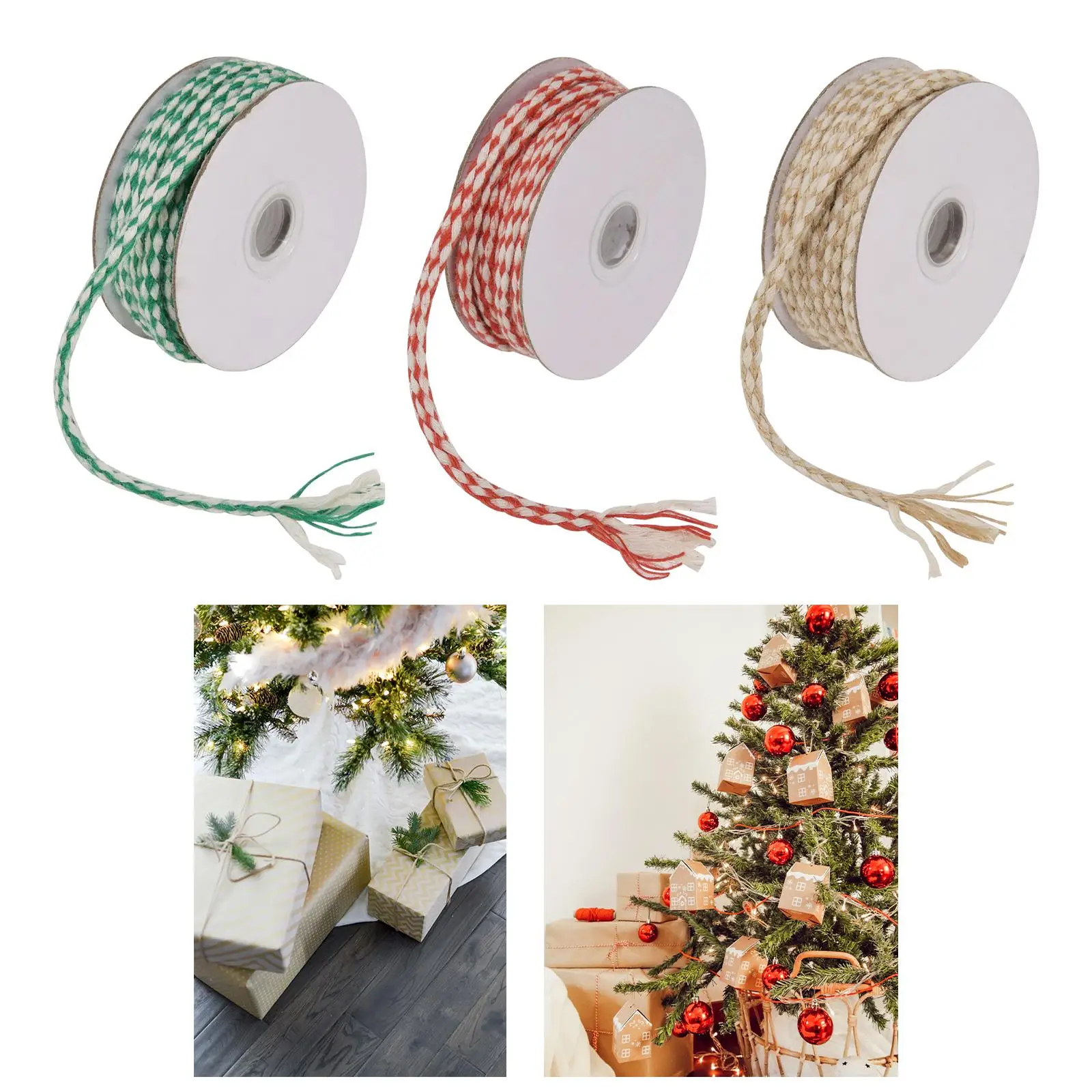 Christmas Cotton Twine Roll Xmas DIY Crafts 10M Present Wrapping Cord Decor