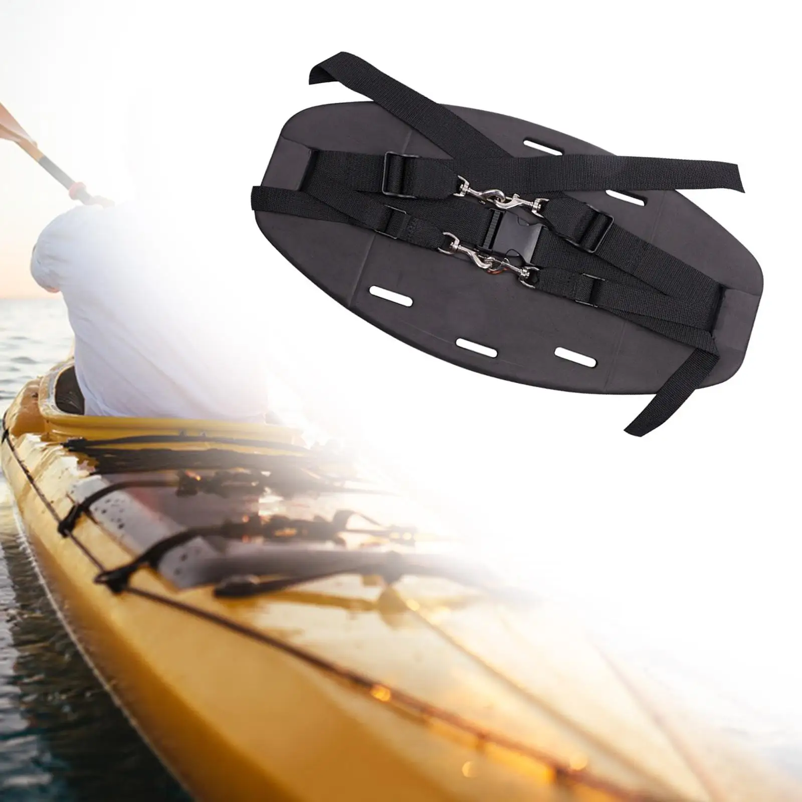 Kayak Backrest Replacement Cushion Black Comfortable EVA Adjustable Kayak band