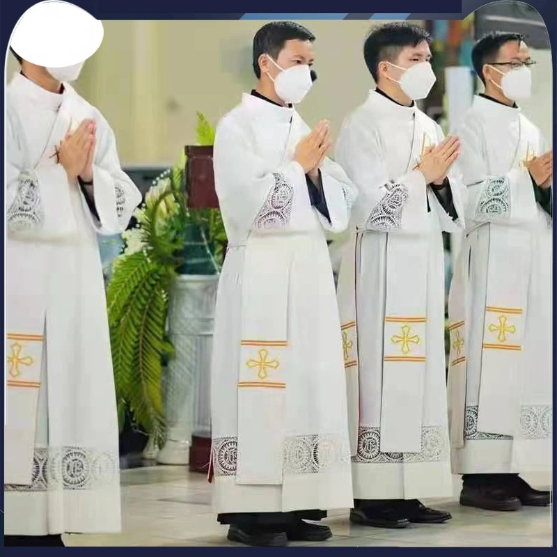 White Surplice Alb Catholic Church Priest Costume Linen Cassock Lace  Liturgical Cottas Vestment Clerical Clothing Xl-2xl - European Clothing -  AliExpress