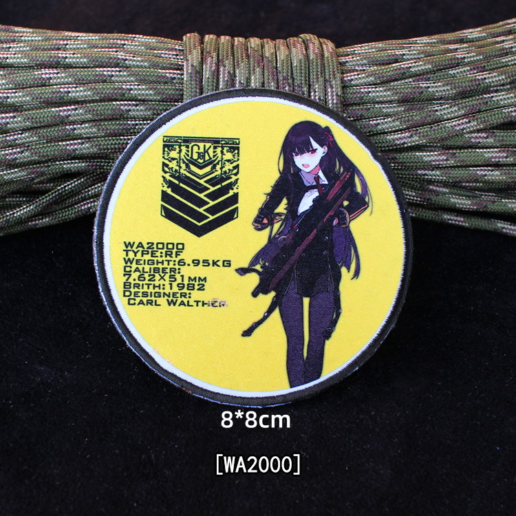 Mädchen Frontline Patches für Kleidung Stickerei Anime Patch Gun Mädchen taktische Abzeichen auf Rucksack Militär Hook Loop Armband – Detail 9
