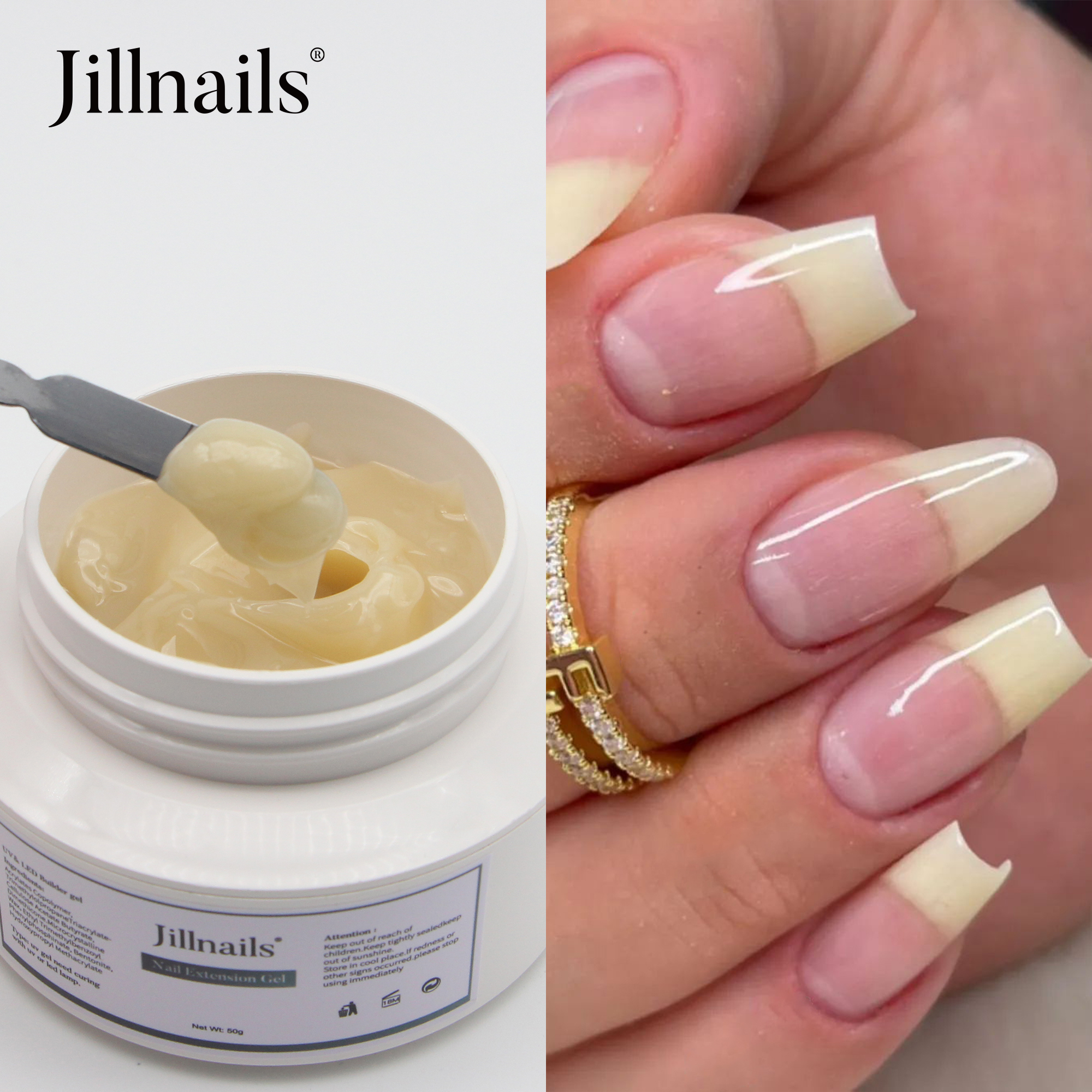 Best of Jillnails Natural Nails Gel Jelly Builder Nail Extension Hard Cream Gel UV Led 50g 50ml Reviews & Tips