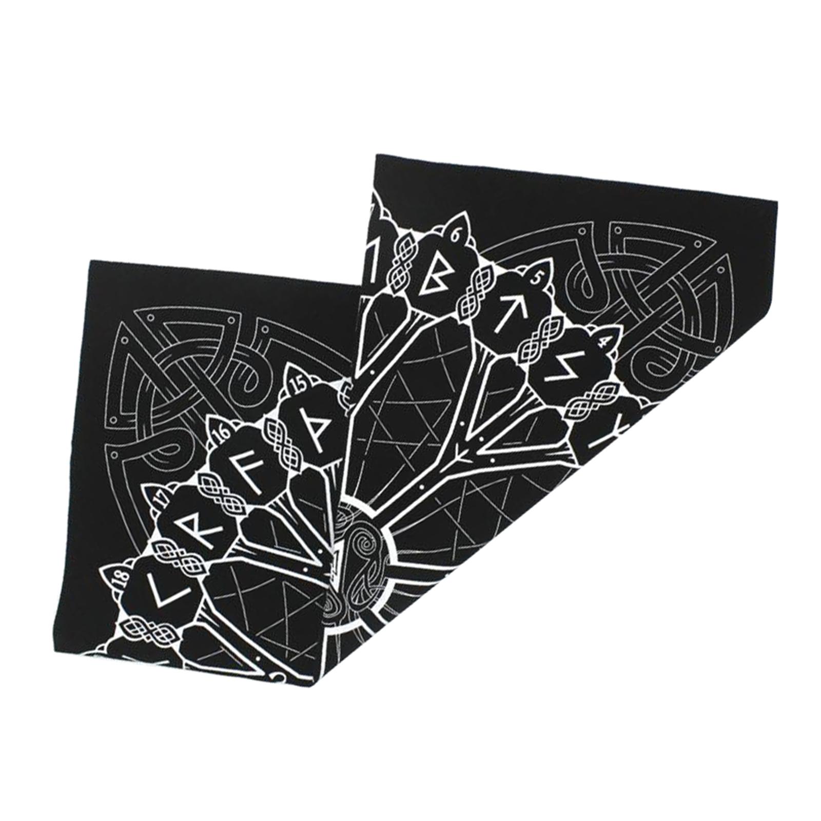 Black Rune Casting Norse   Astrology Altar Tarot Card Cloth Tablecloth Altar Piece Decor