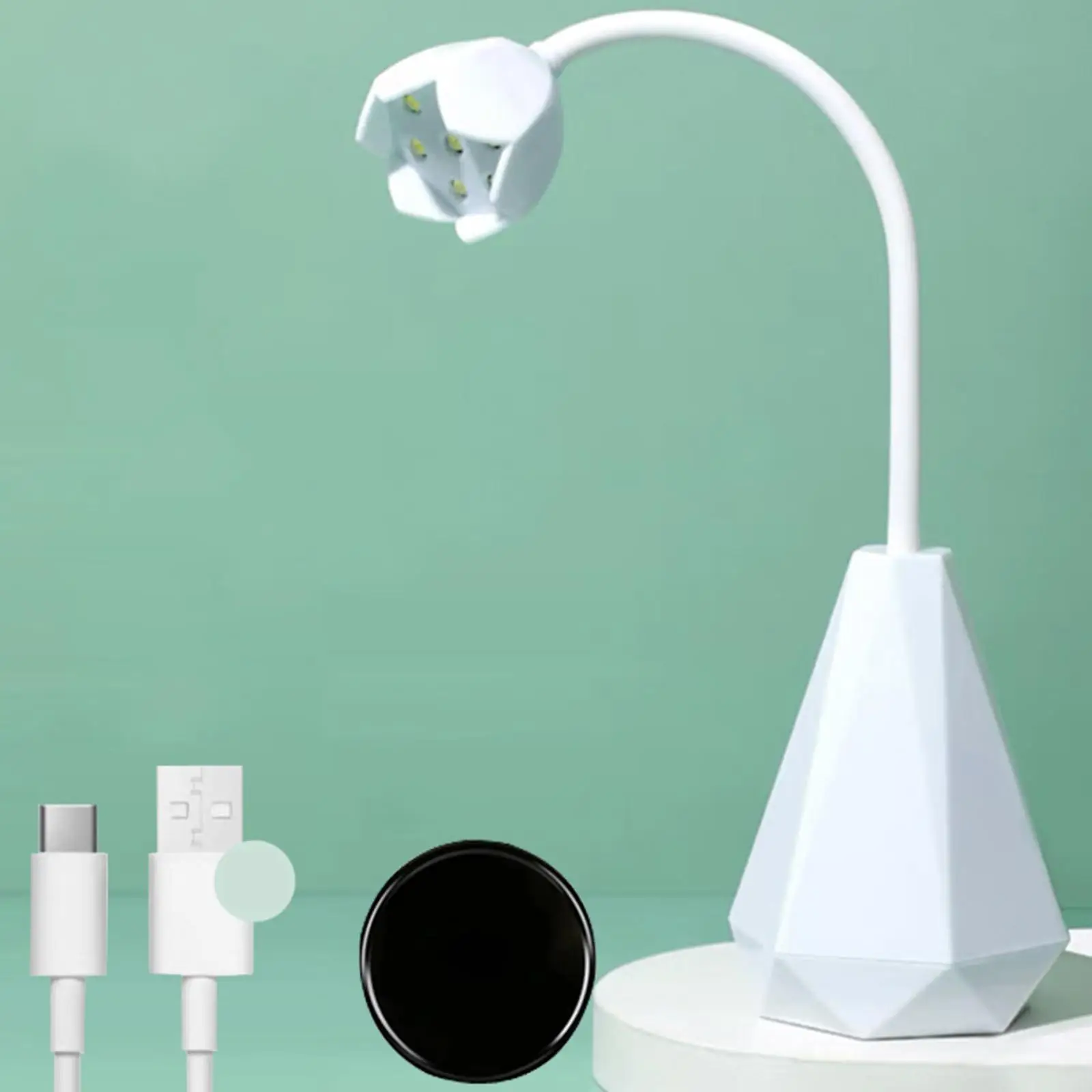 Portable Mini LED Nail Drying Lamp 360 Adjustable Nail Polish Curing Lamp Gooseneck Nail Dryer Flexible Desk Lamps for Home DIY