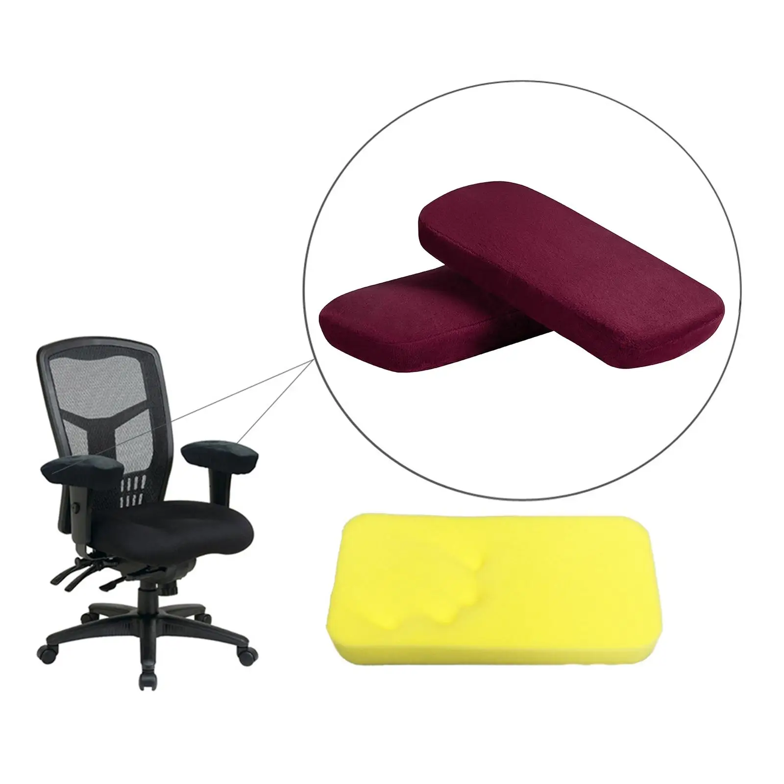 Memory Foam  Armrest Pads  Elbow  Removable Washable Universal 2 Pcs/ Set