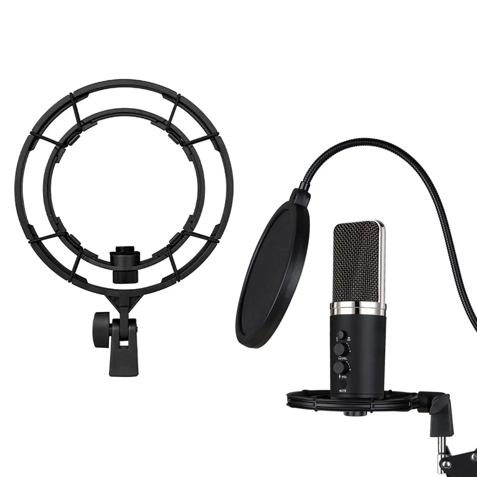 Microphone Shock Mount Mic Holder Mic Shock Mount Clip Professional Universal Suspension Microphone Mount for Chat Room