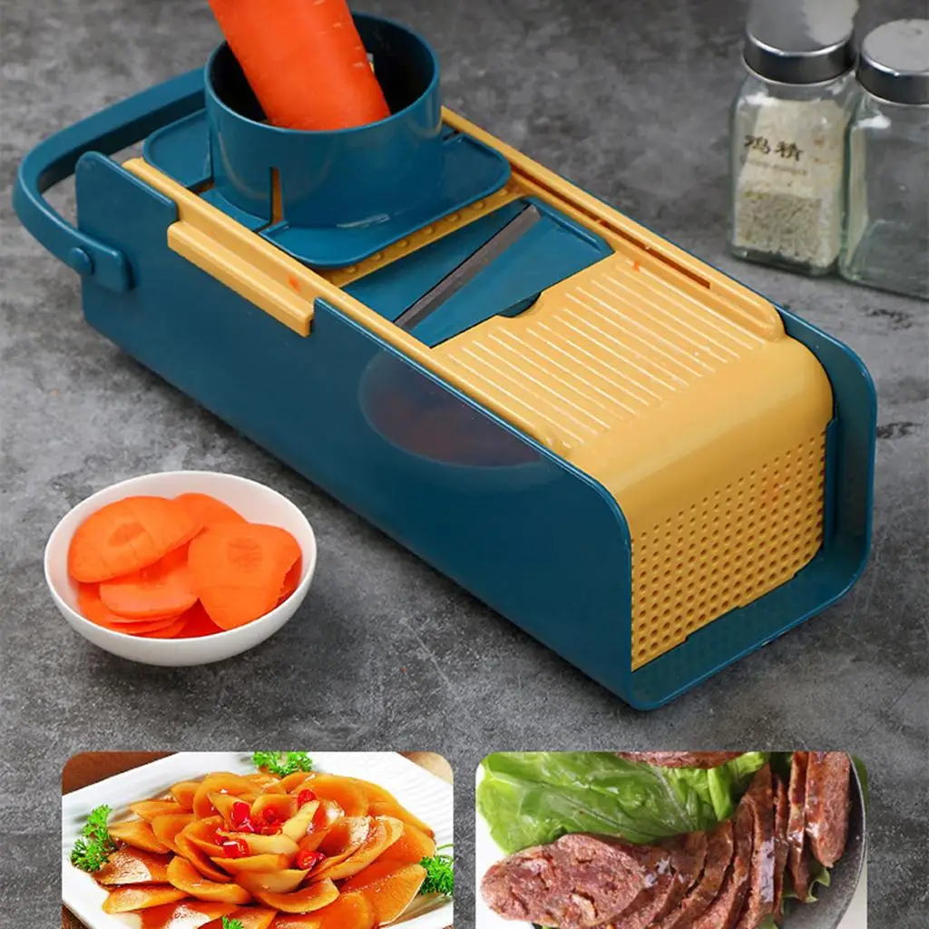  Vegetable Chopper with Container,  Kitchen Tool, Manual Adjustable Cutter Grater , Fruits, Cheese, Vegetables