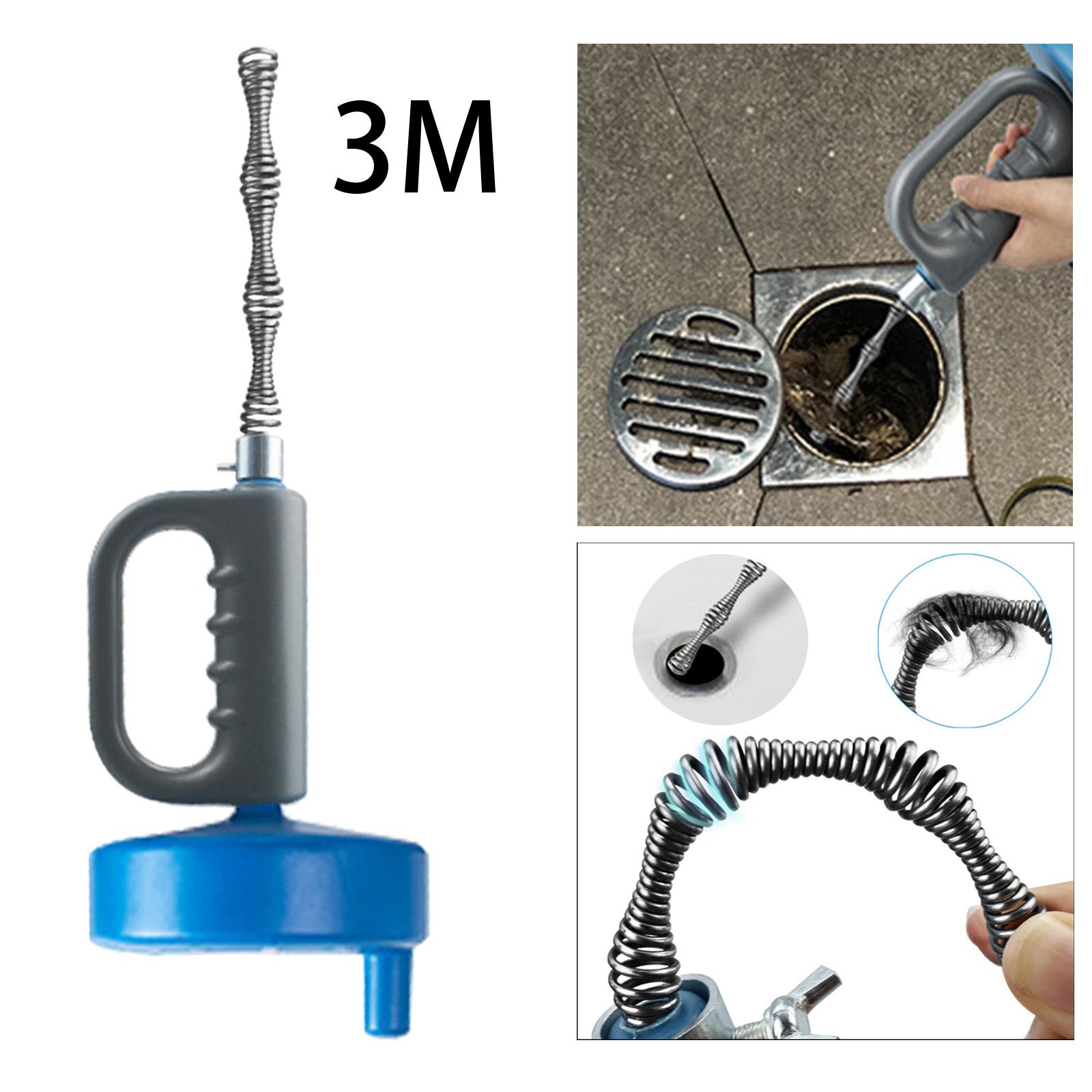 Drain Clog Remover Tool Heavy Duty Pipe Snake Power Toilet Plunger Set for Bathroom Sink