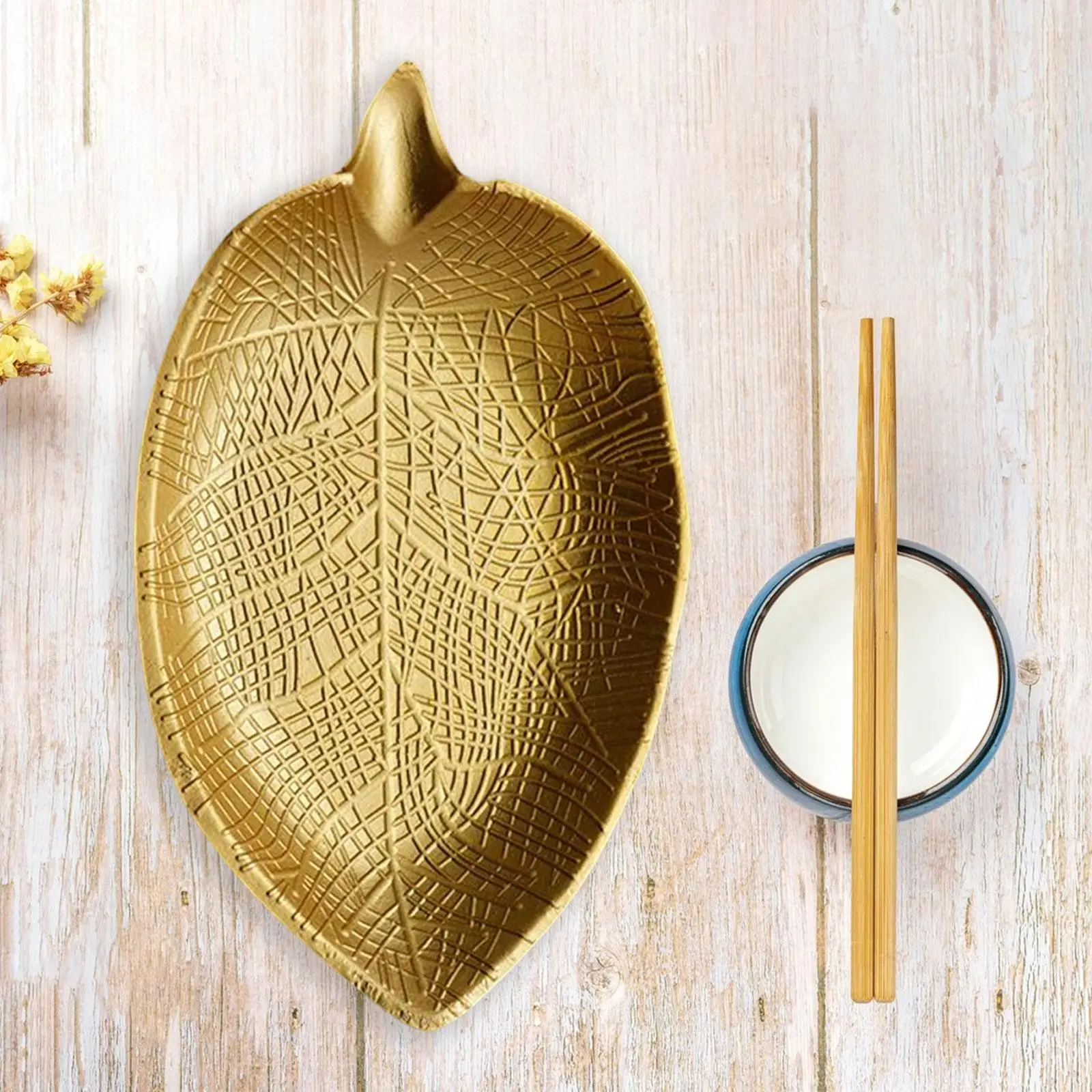 Wooden Leaf Shape Refreshment Tray Bread Plate Tableware for Home Decoration
