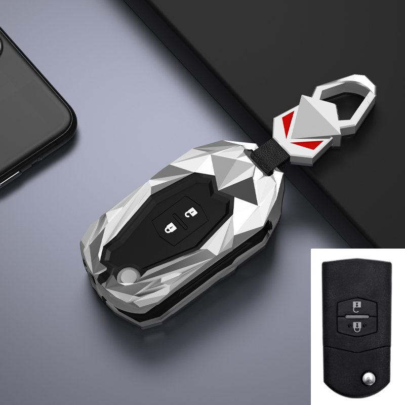 1x Zinc Alloy Silicone Car Key Case Cover for Mazda CX-5 CX5 CX-7 CX7 3 2 6 Atenza CX-9/CX9 MX5 2/3 Button Key Protect Shell - S525de80ca13e4ceca0d0da0456e352c8n