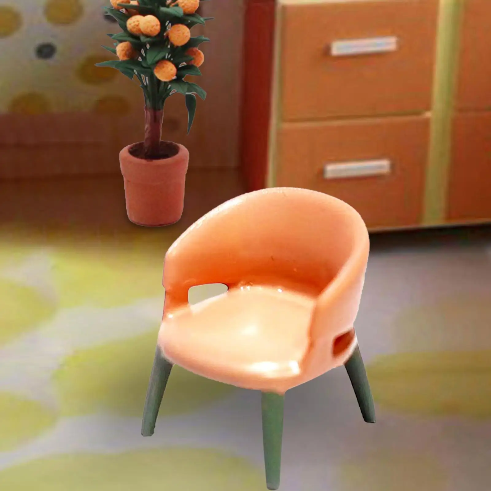 1/87 Scale Chair Model Simulation Figure Realistic Resin Miniature 1/87 Scale Armchair for Dollhouse Decor Photo Prop