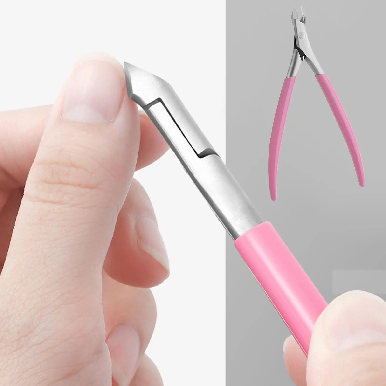 Stainless Steel Cuticle Trimmer Nippers Easy Grip Ingrown Toenail Clippers Pointed 5mm Jaw Callus Remover for Home SPA