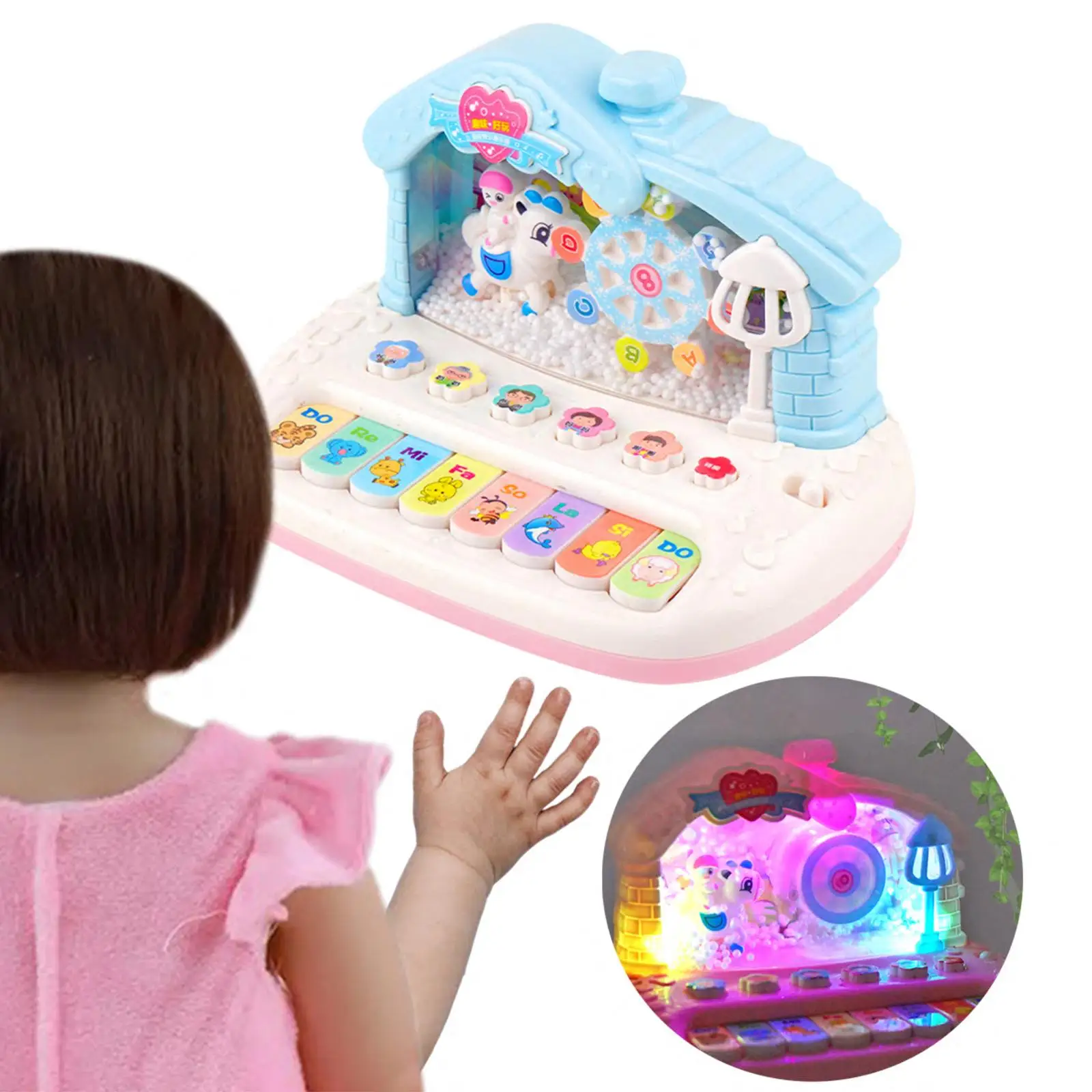 Electronic Piano Toy Learning Toys with Sound Light Snowflake Children Piano Toy for Boys Girls 1 2 3 Year Old Birthday Gifts