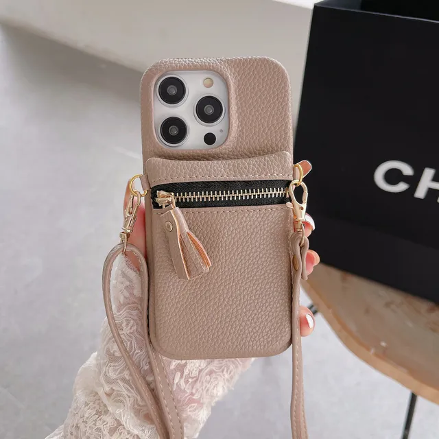 Crossbody Adjustable Lanyard Phone Case for IPhone 14 Plus 13 12 11 Pro Max  Wallet Card Slot Holder Leather All Inclusive Cover - AliExpress