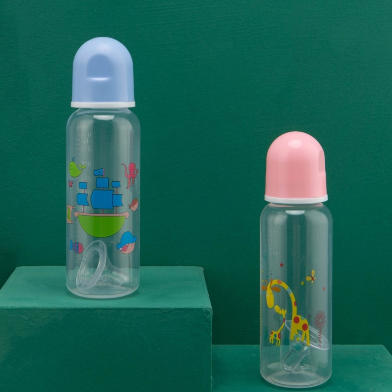 Schöne-design Baby Milch Flasche Baby Fütterung Flasche 250ml Kapazität Standard-auslauf PP Material Baby Flasche 7-zoll Höhe A2UB – Detail 1