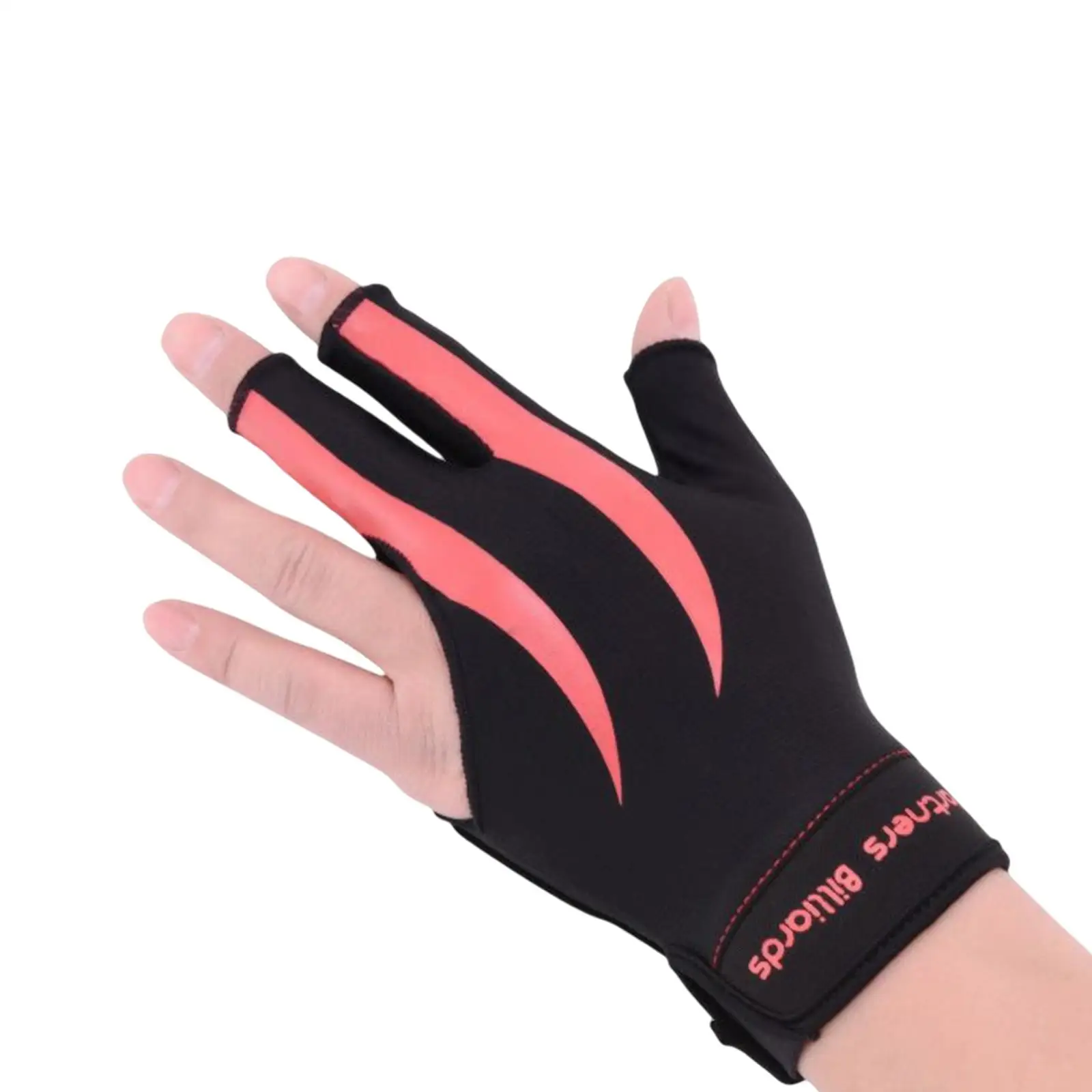 3 Fingers Left Hand Pool Cue Snooker Glove with Anti Skid Pad Elastic  Breathable