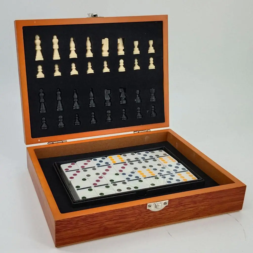 International Chess and Dominoes Set Board  for Beginner Professional