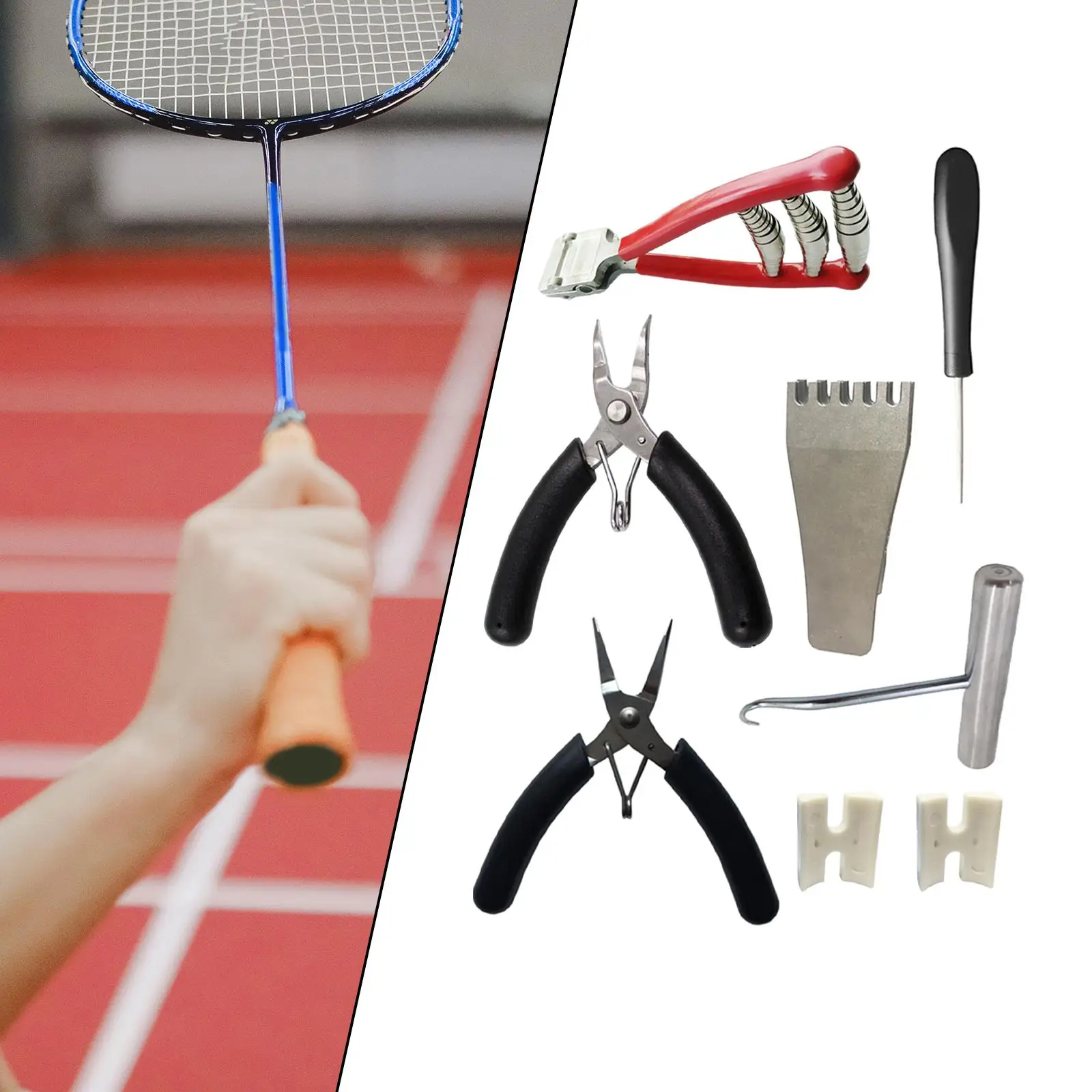 Portable Badminton Starting Stringing Clamp Plier Racquet Racket Tennis Flying Clamp  Cutter Tool Accessories