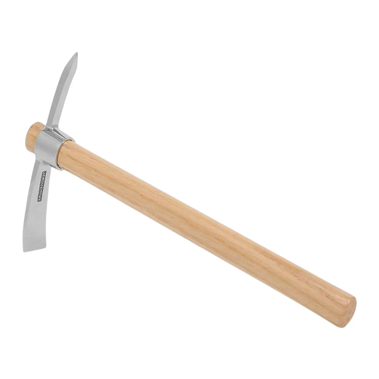 Ice Axe W/ Wooden Handle Pick Mattock Hoe for Loosening Soil