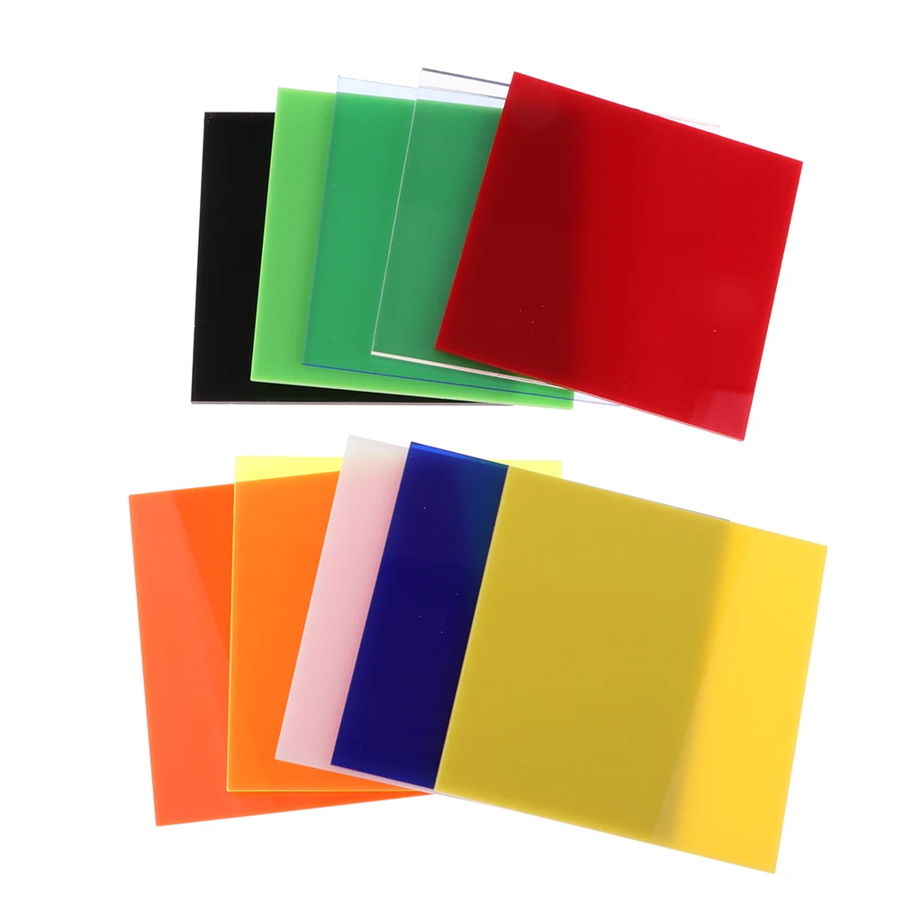 10 Pieces Multi-color Acrylic Plate Board Photo  DIY  Production Materials 8x8cm