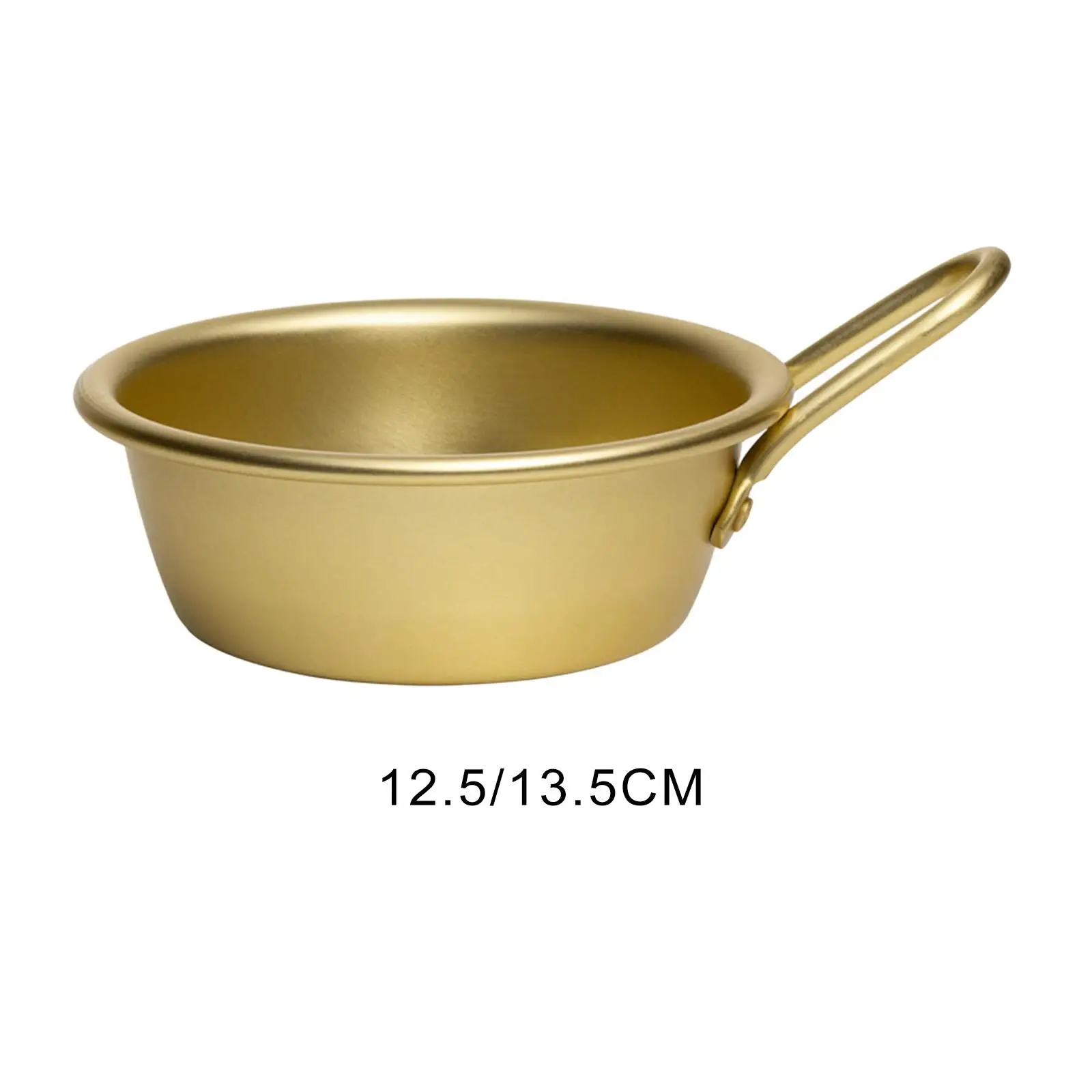 Korean Traditional Wine Bowl Golden with Handle Rice Wine Bowl Wine Cup Hiking Soup Dish Aluminum Cup Ramen Noodles Pot Camping