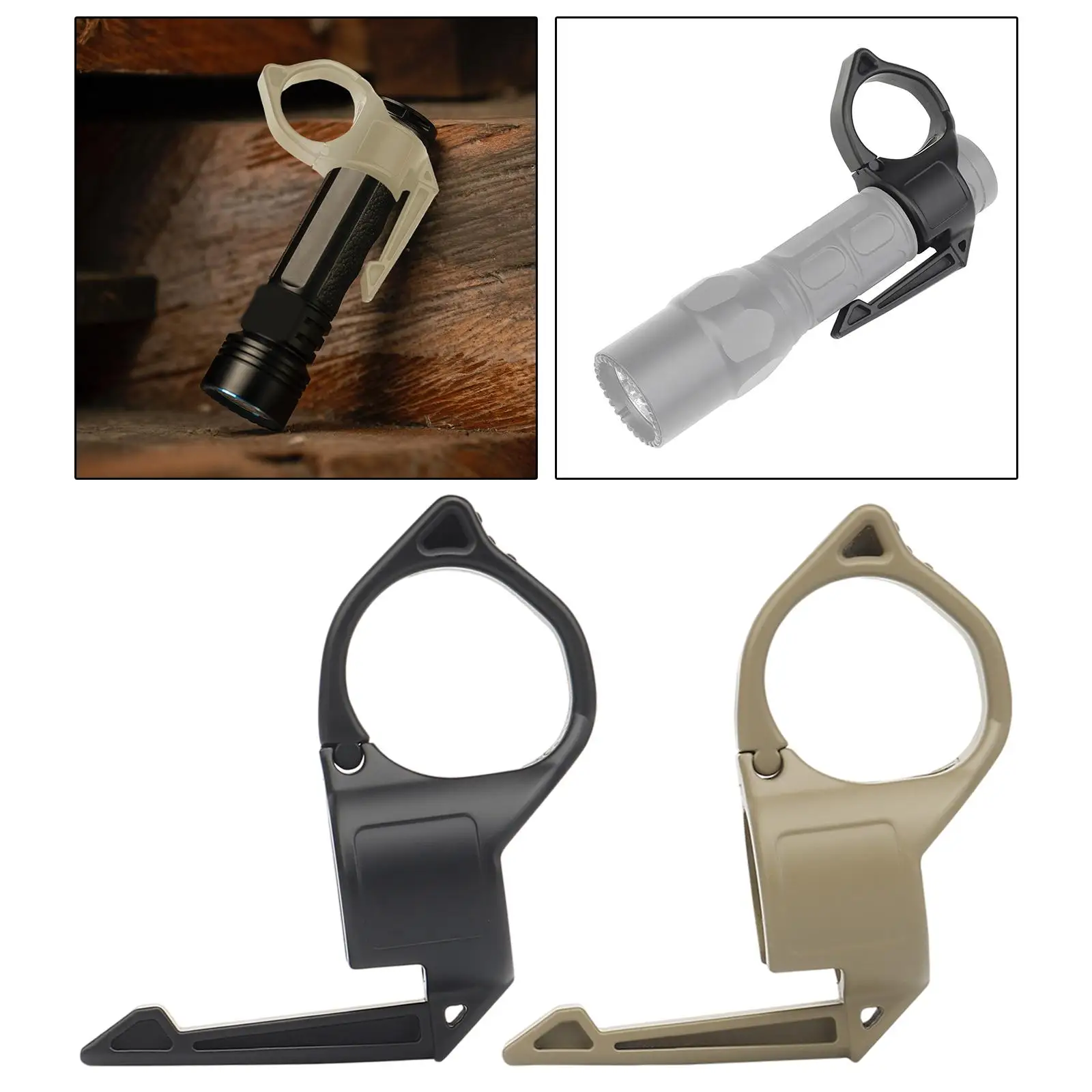  Flashlight Ring Finger Ring Clip Flashlight Holster for