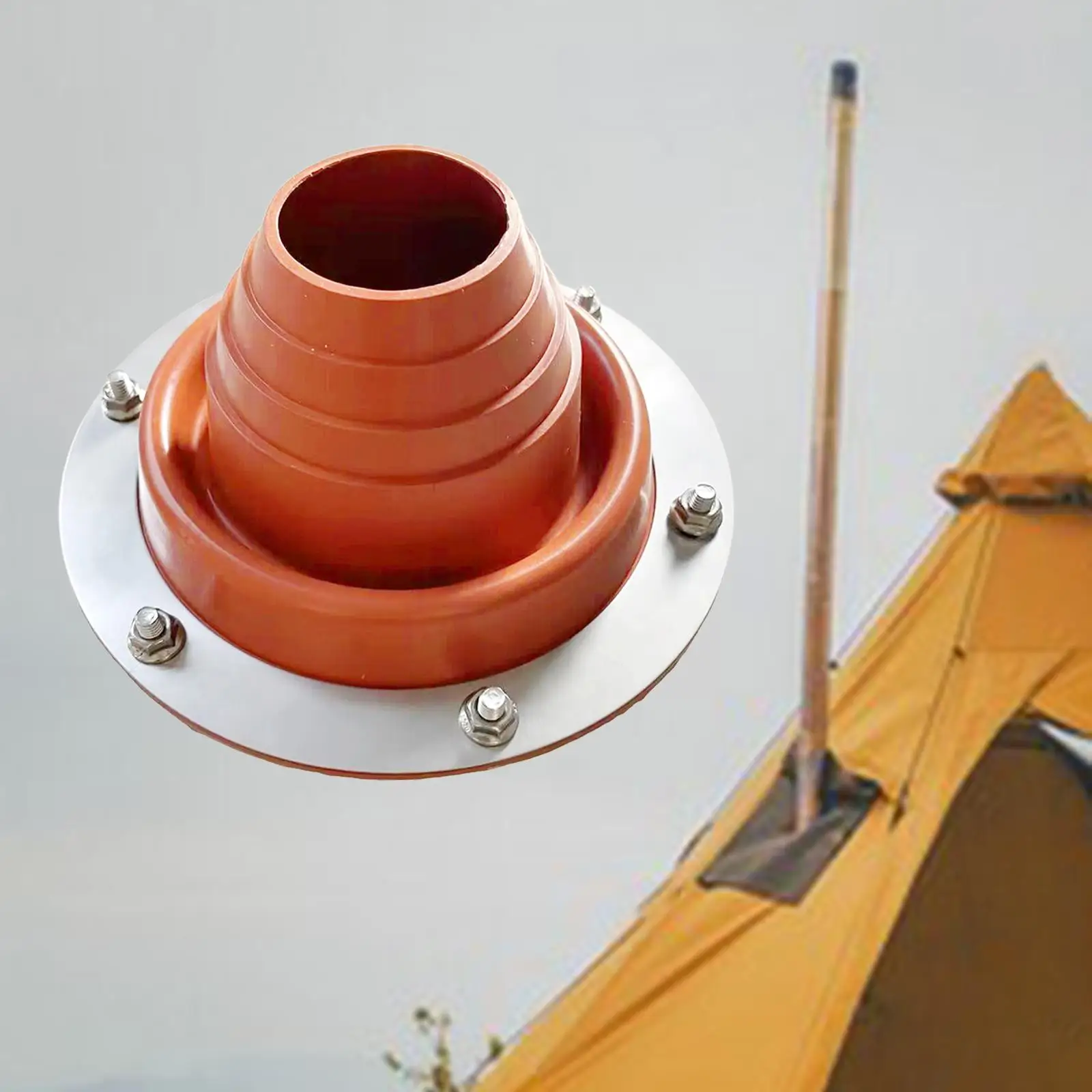Tent Jack Kit Round Base Fire Resistant Pipe Vent Roof Jack Pipe Boot