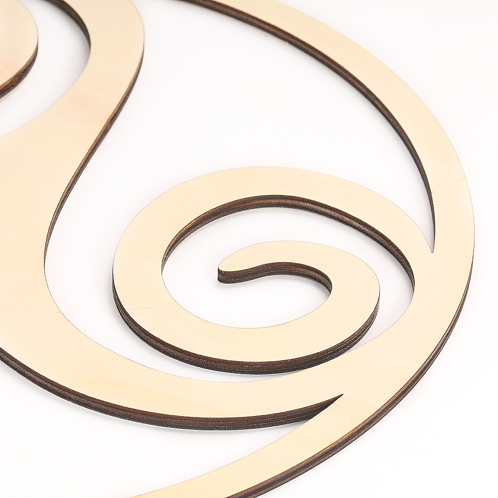 30CM Holz Ausgehöhlte Spirale Muster Anhänger Hause Wand Dekoration Einfache Wind Zubehör Artefakt Ästhetische Zimmer Dekor – Detail 4