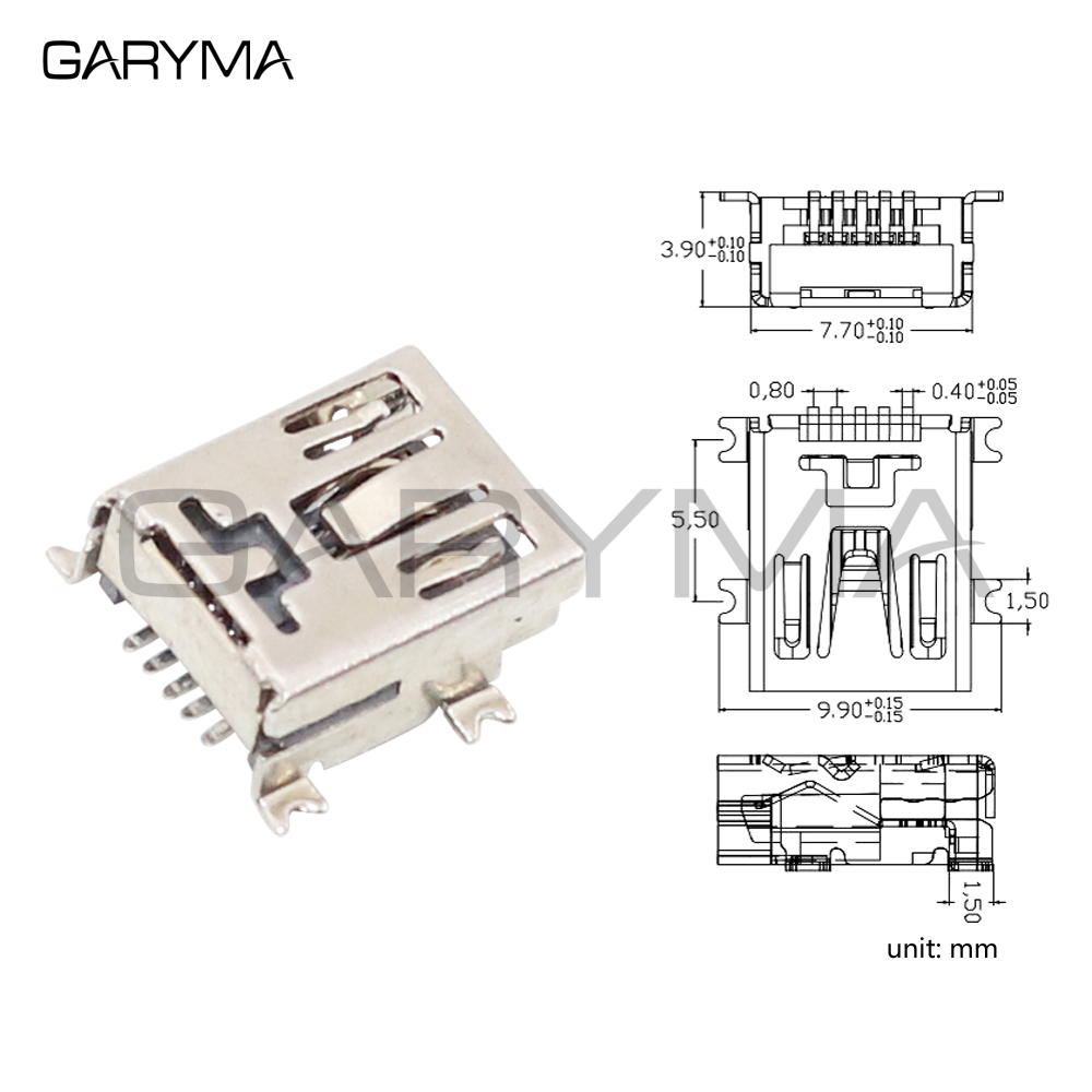10 Stück Mini-USB Typ B 5-Pin Buchse Vertikal / Horizontal DIP / SMT SMD Anschlussbuchse 4-Fuß-Steckverbinder – Detail 5