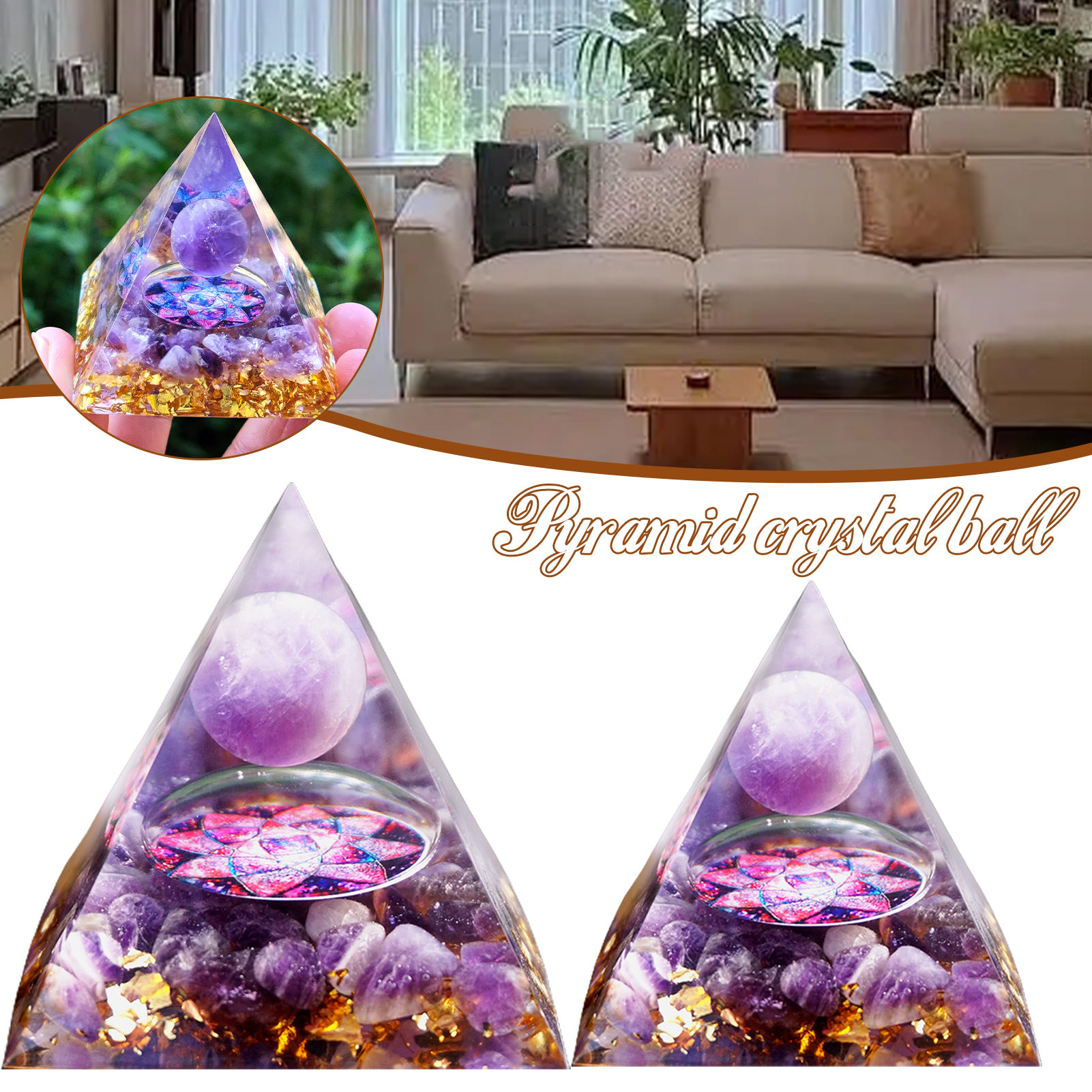 Kristall Schotter pyramide süßes Muster Pyramide Weihnachts schmuck Wohnkultur – Detail 3