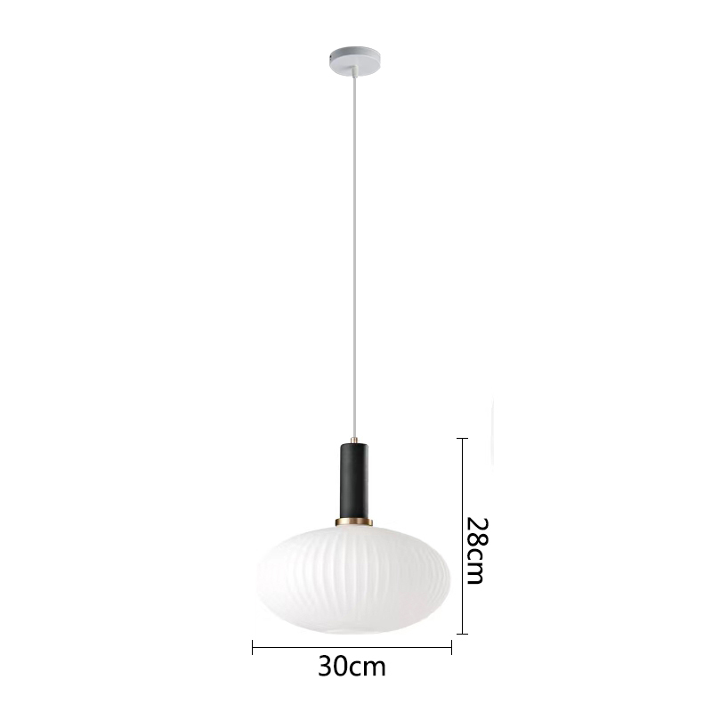 lampe led suspendue en verre au design nordique minimaliste blanc idéal pour une salle manger ou une chambre coucher