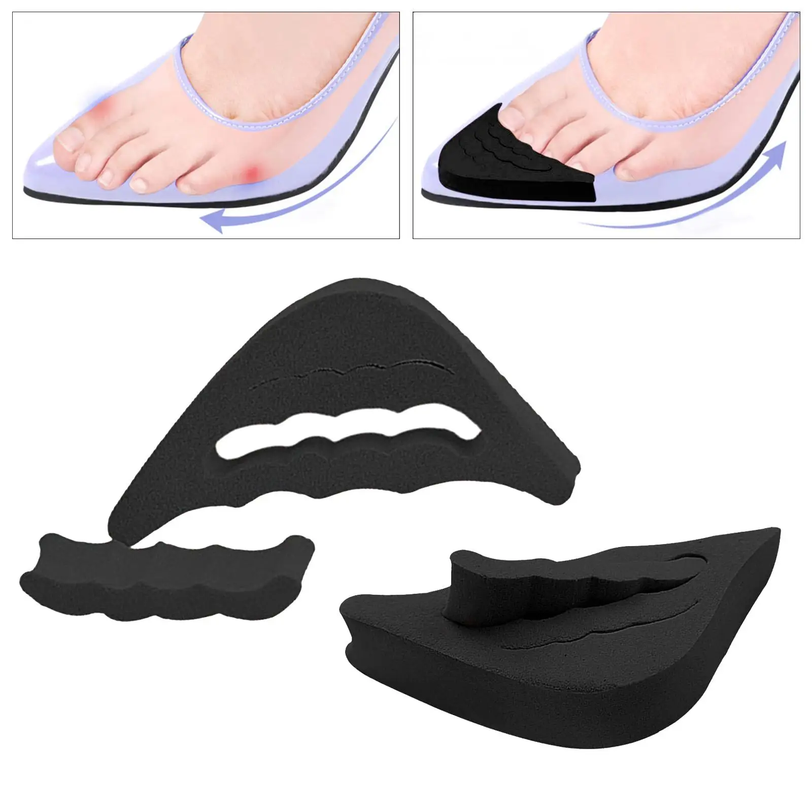 Toe Filler Inserts Pad Reusable Durable Adjustable Practical Breathable Reusable Insoles for Sports Camping Hiking Fishing Flats