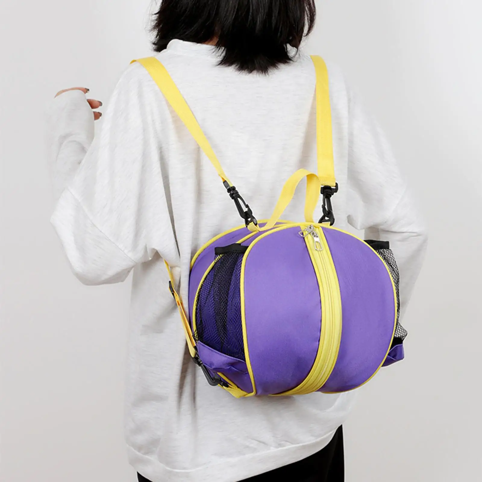 Portable Basketball Shoulder Bag Sports Ball Bag Easily Pick and Place Balls Adjustable