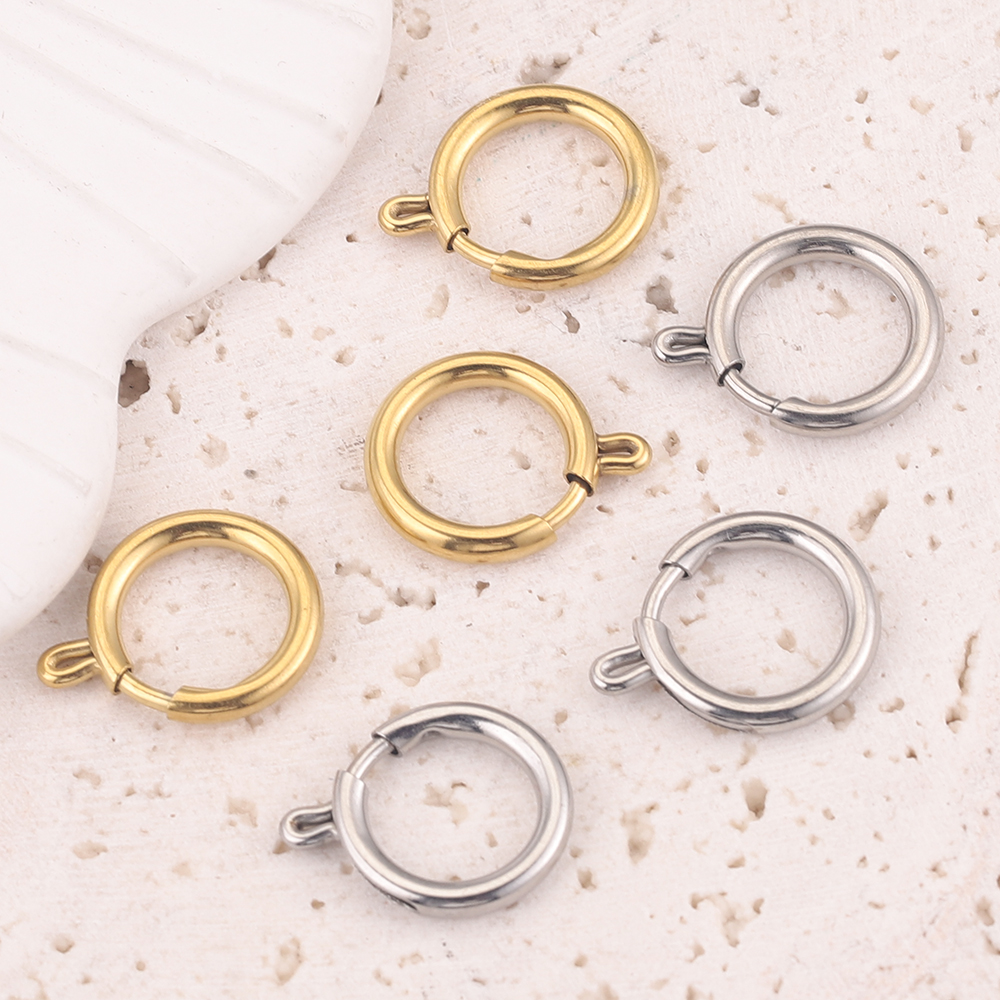 10 Stück 14 mm O-Ring-Kreisfederverschlüsse aus Edelstahl, DIY-Kettenverbinder für Halskette, Armband, Schmuckzubehör, Zubehör – Detail 5