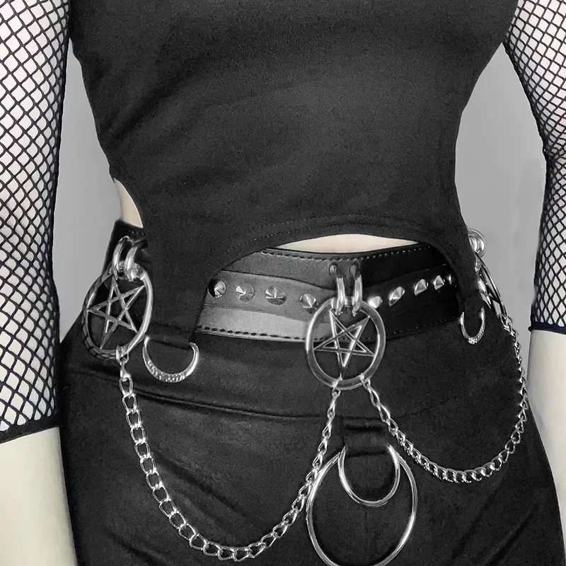 Goth Mall Gothic Faux Leather Sexy Hot Shorts Grunge Aesthetic Bodycon Chain Belt Bottoms Female Night High Raise Alt Short