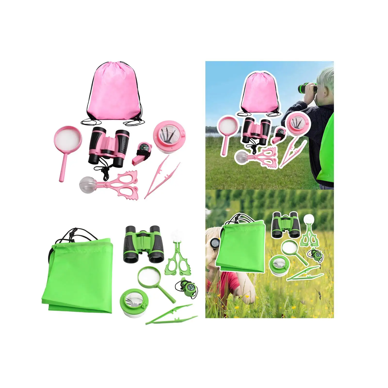 7 Pieces Nature Exploration Kits Whistle for Exploration Projects Plants Animal Learning Backyard Hiking Outdoor Activities