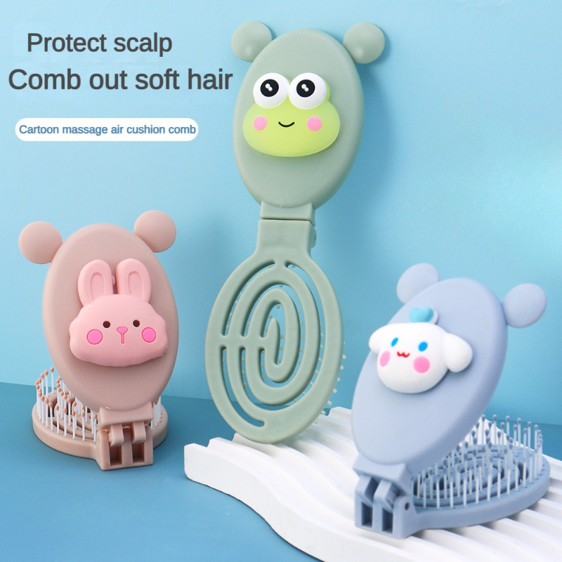 Best of Mini Pocket Mirror Comb Hair Comb With 2 In 1 Folding Trave Portable Massage Scalp Hollow Comb Cartoon Hair Brush Styling Tools Reviews & Tips