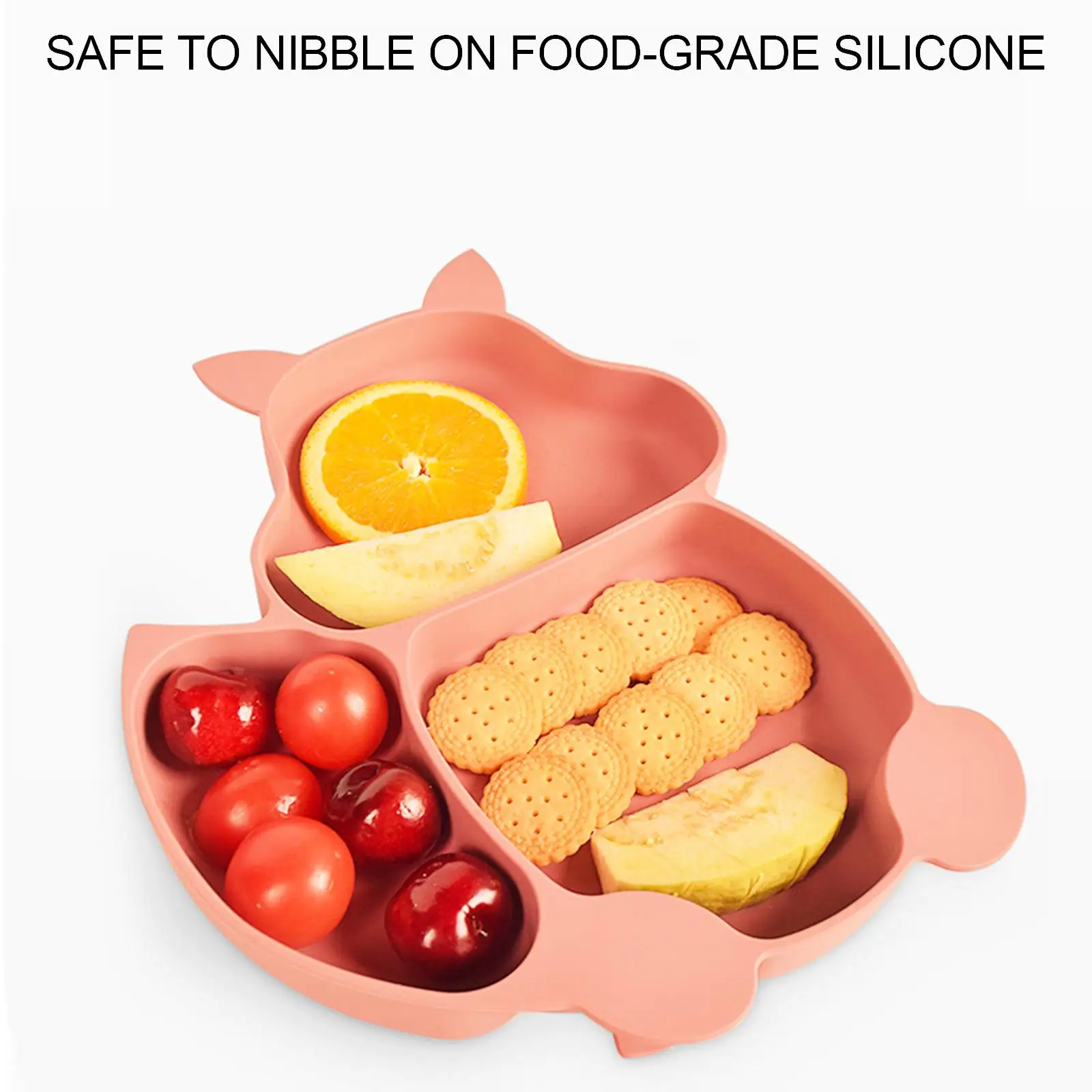 Silicone Suction Bowl Divided Baby Dish Eating Apron Waterproof Infant Feeding