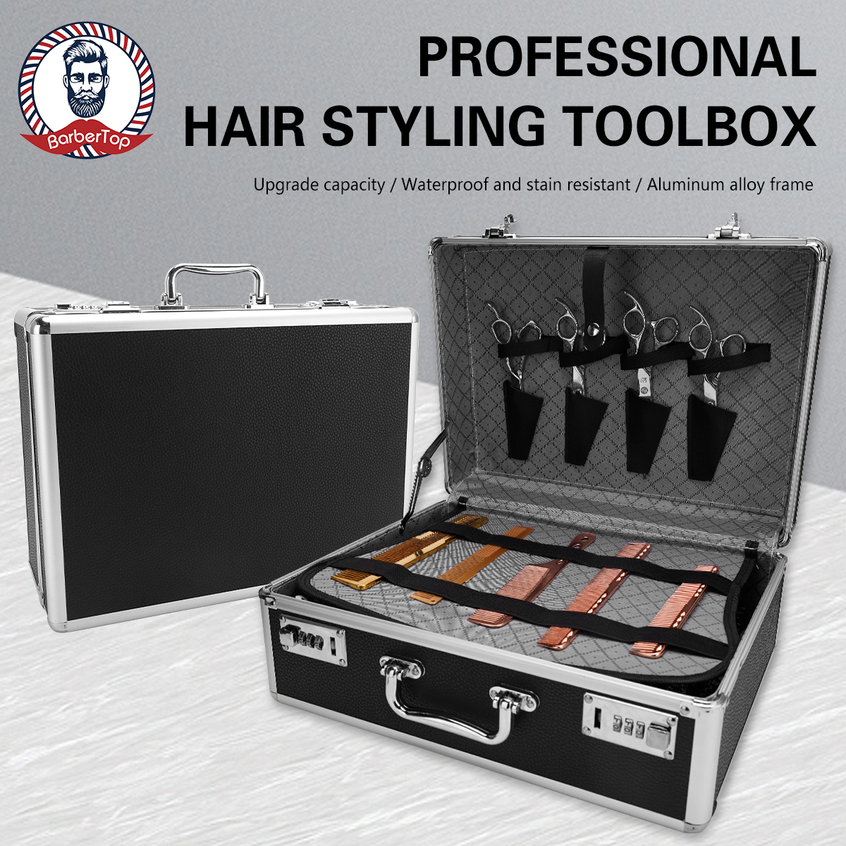 Best of Barber Hairdressing Toolbox Makeup Storage Case Curling Salon Rod Scissors Comb Password Box Tool Suitcase Reviews & Tips