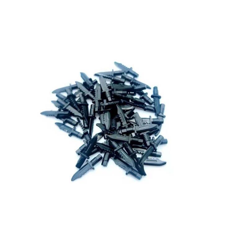 10 Stück/Set Militärwaffen Kaltes Messer Axt Sichel Soldaten Mini-Actionfiguren Zubehör Armee-Bausteine Spielzeug – Detail 1