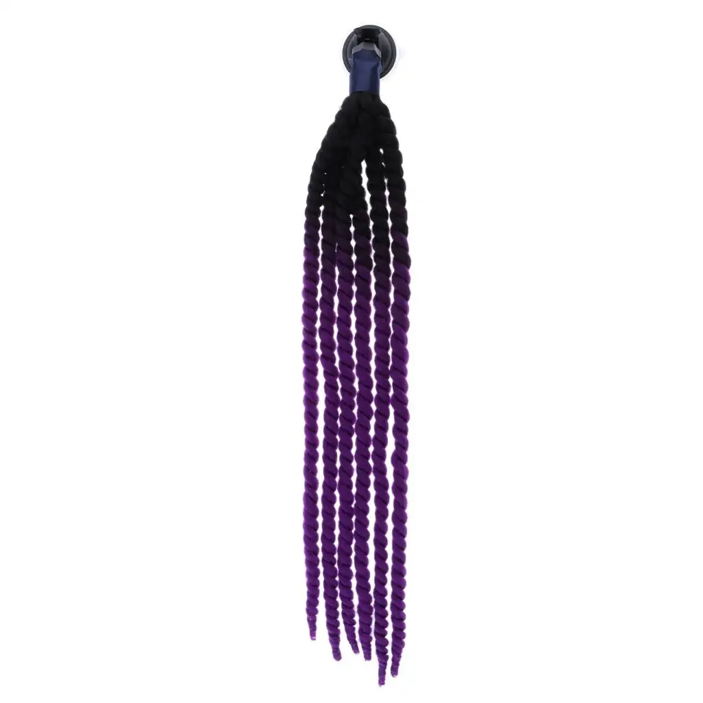 Helmet Decorate Braids/Ponytail Purple Gradient Helmet Hair w/ Suction Cup