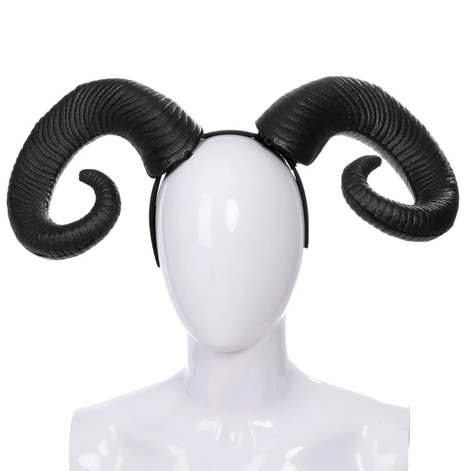 Headband Forest Animal Hair Hoop Big RAM Horns Costume for Performance Party