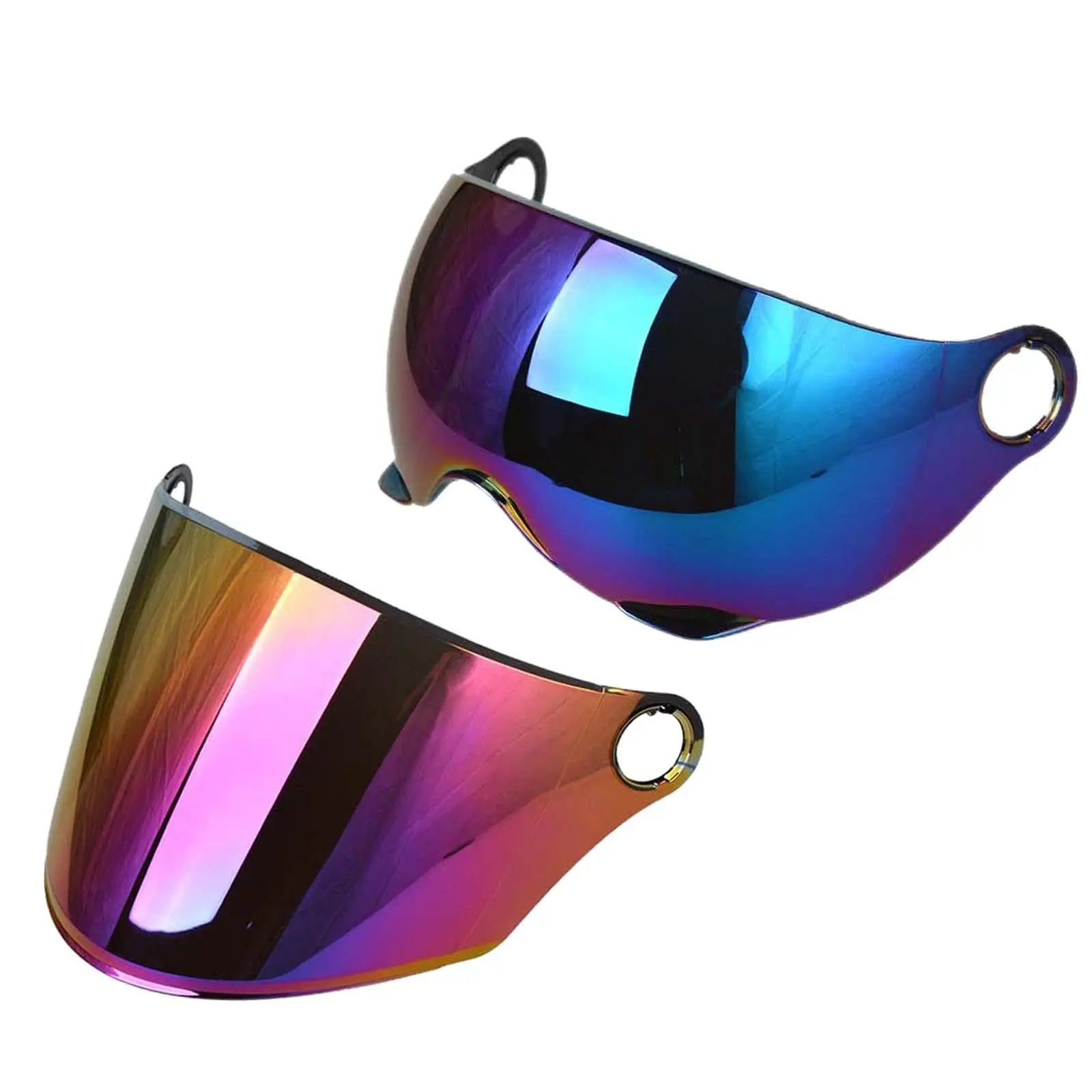 Universal Shield Visor Lens Replacement Flip up Down Colorful Wind Shield Fit for Motorcycle Helmet Open Face 3 Snap Full Face