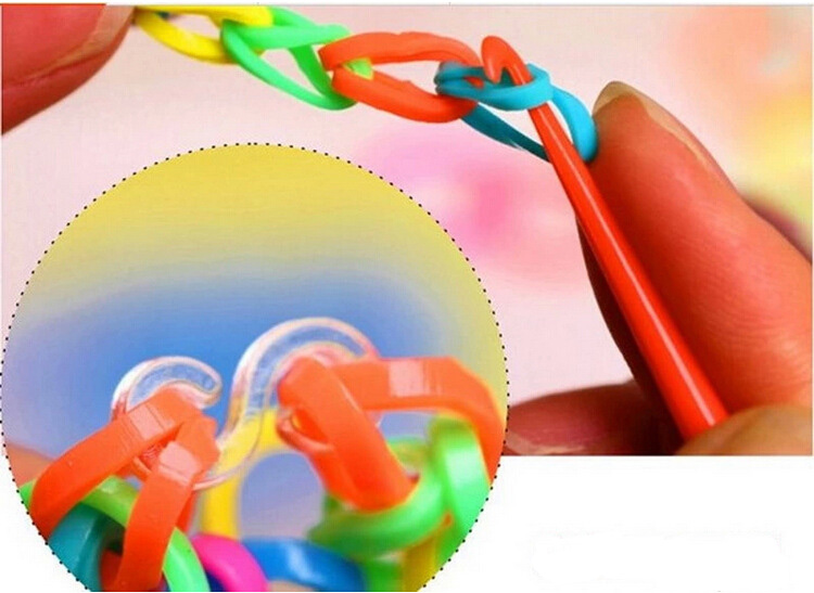 DIY Loom Gummiband Armband Mädchen Jungen Dekoratives Handgelenk Armband Klassische handgemachte Halskette Spielzeug Schmuck – Detail 3