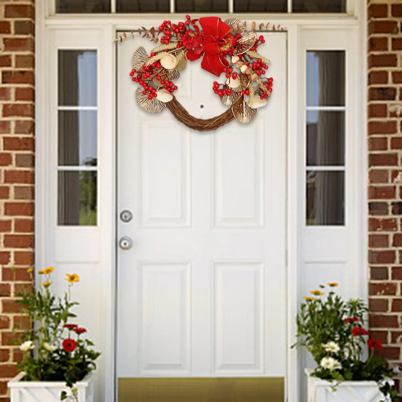 Red  Wreath Hanging Handmade for Front Door Window indoor e outdoor