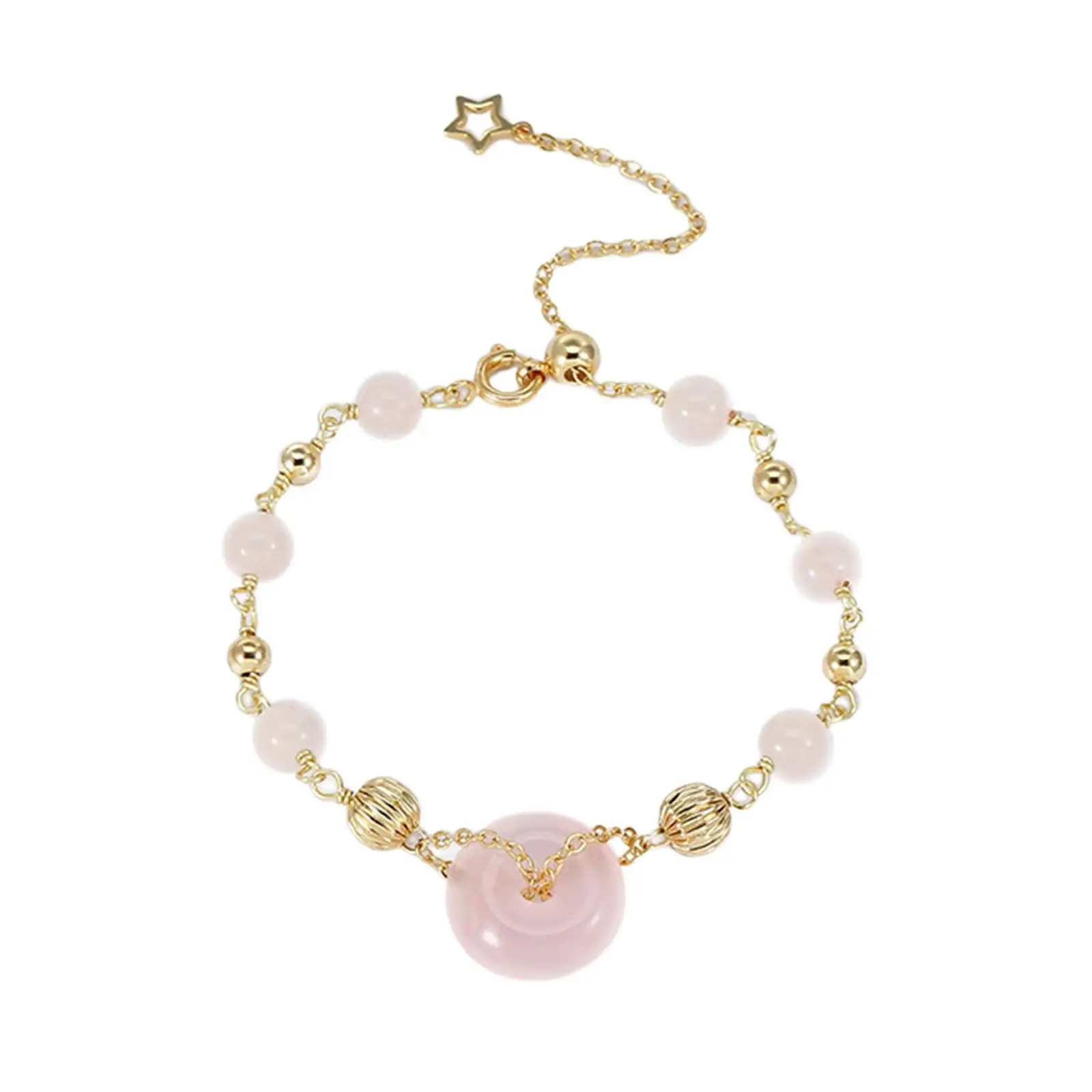 Classic Pink Beads Bracelet Decoration Delicate Jewelry Charm Beaded Bangle for Birthday Gifts Different Ages Daily wearing