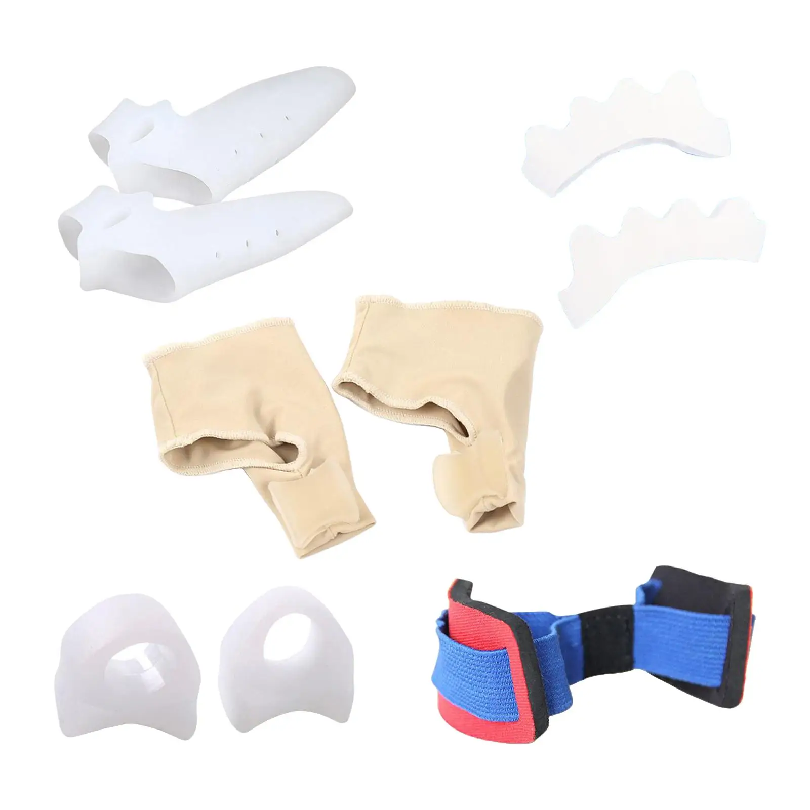 Set of 9 Bunion Corrector Bunion Relief Sleeves Kit, Toe Straightener Stretchy Toe Spreader