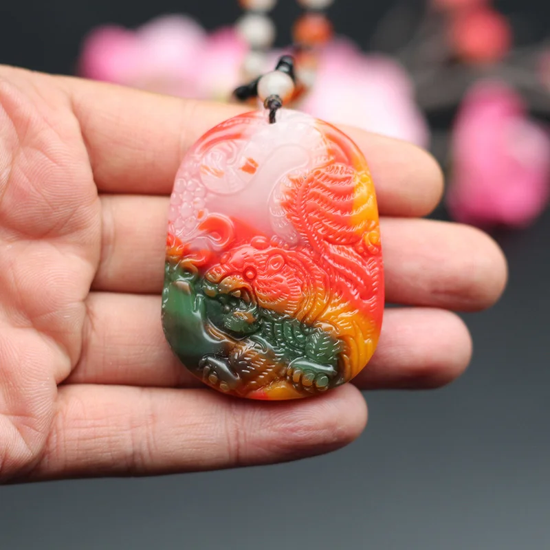 Китайский Природный цвет, драгоценные камни со знаками Зодиака, ювелирныеизделия, резные модные аксессуары, амулет, подарок на удачу для мужчин иженщин
